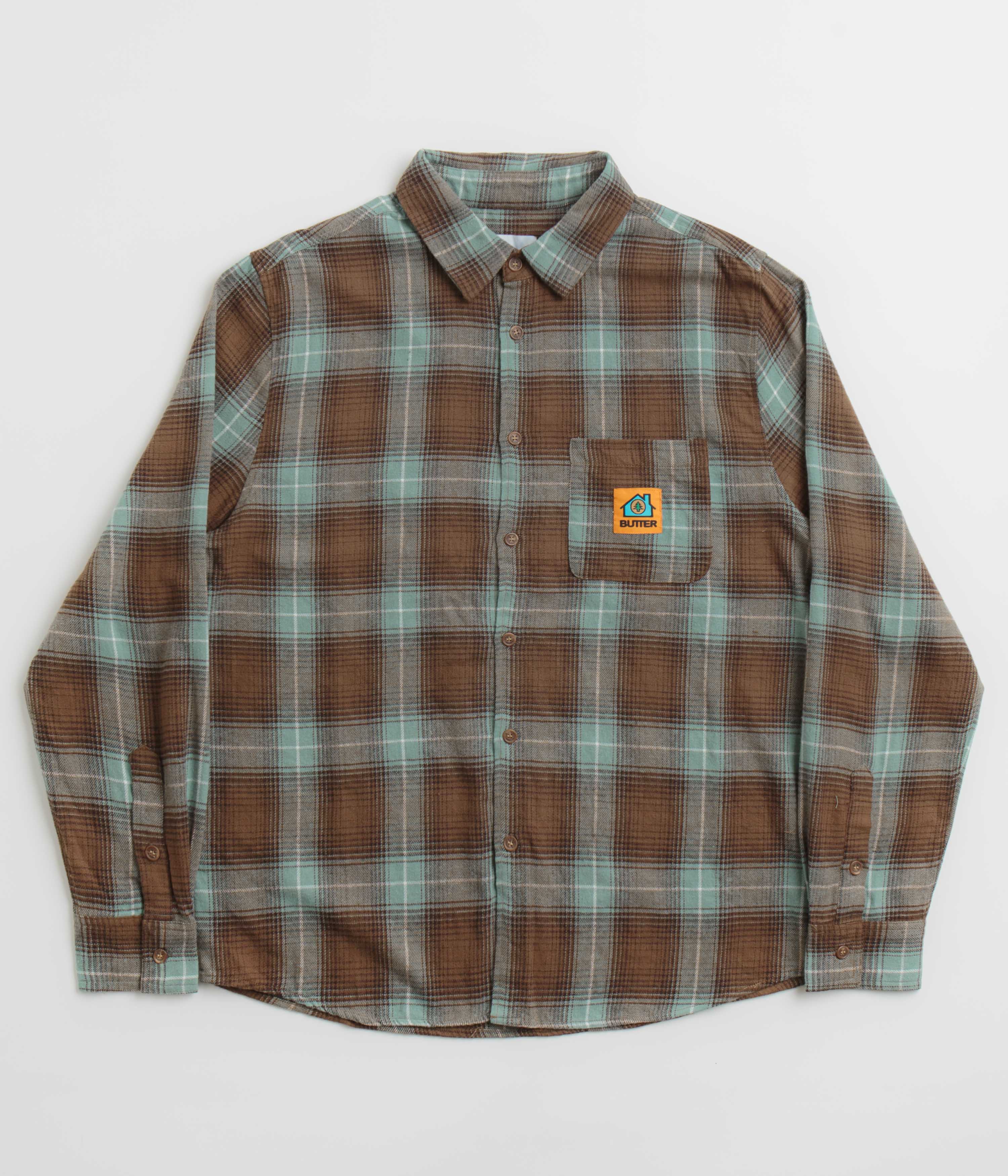 Butter Goods Appliance Plaid Shirt - Stunning Brown / Teal