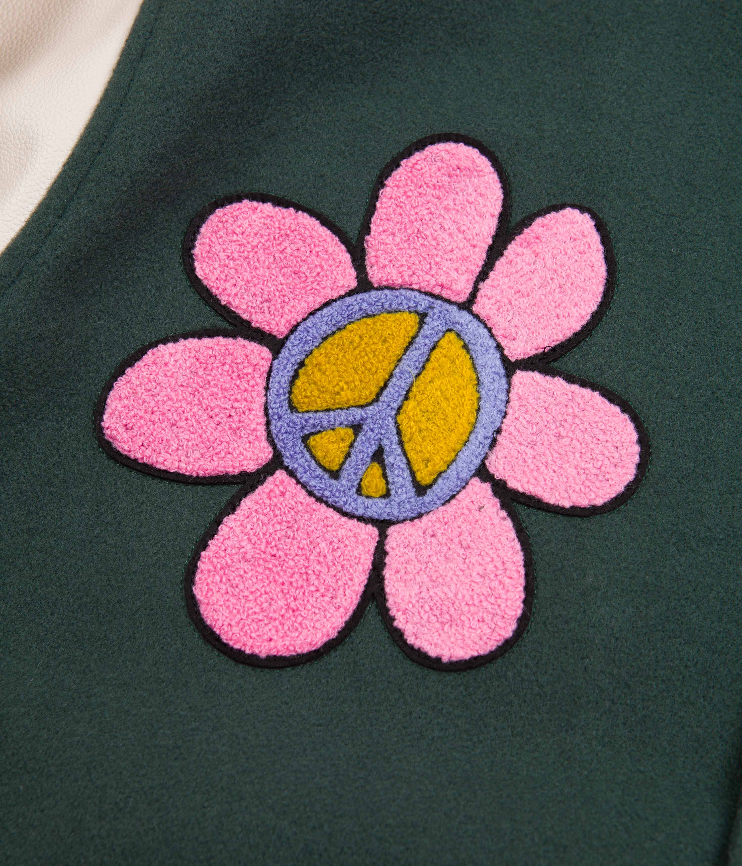 Butter Goods Forest Green World Peace Varsity Jacket - A Stylish Statement Piece