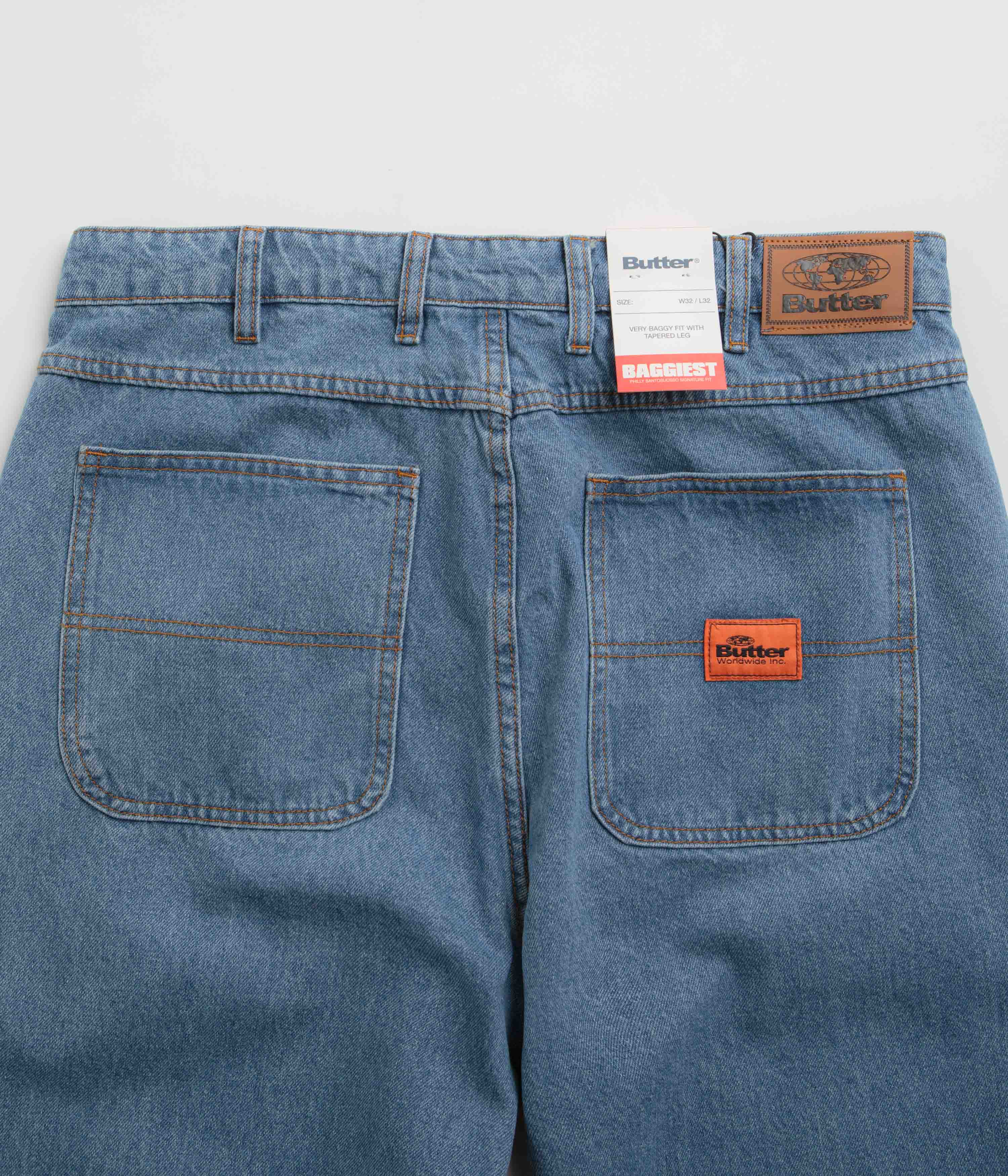 Butter Goods Santosuosso Washed Indigo Denim Pants - Ultra Baggy & Stylish