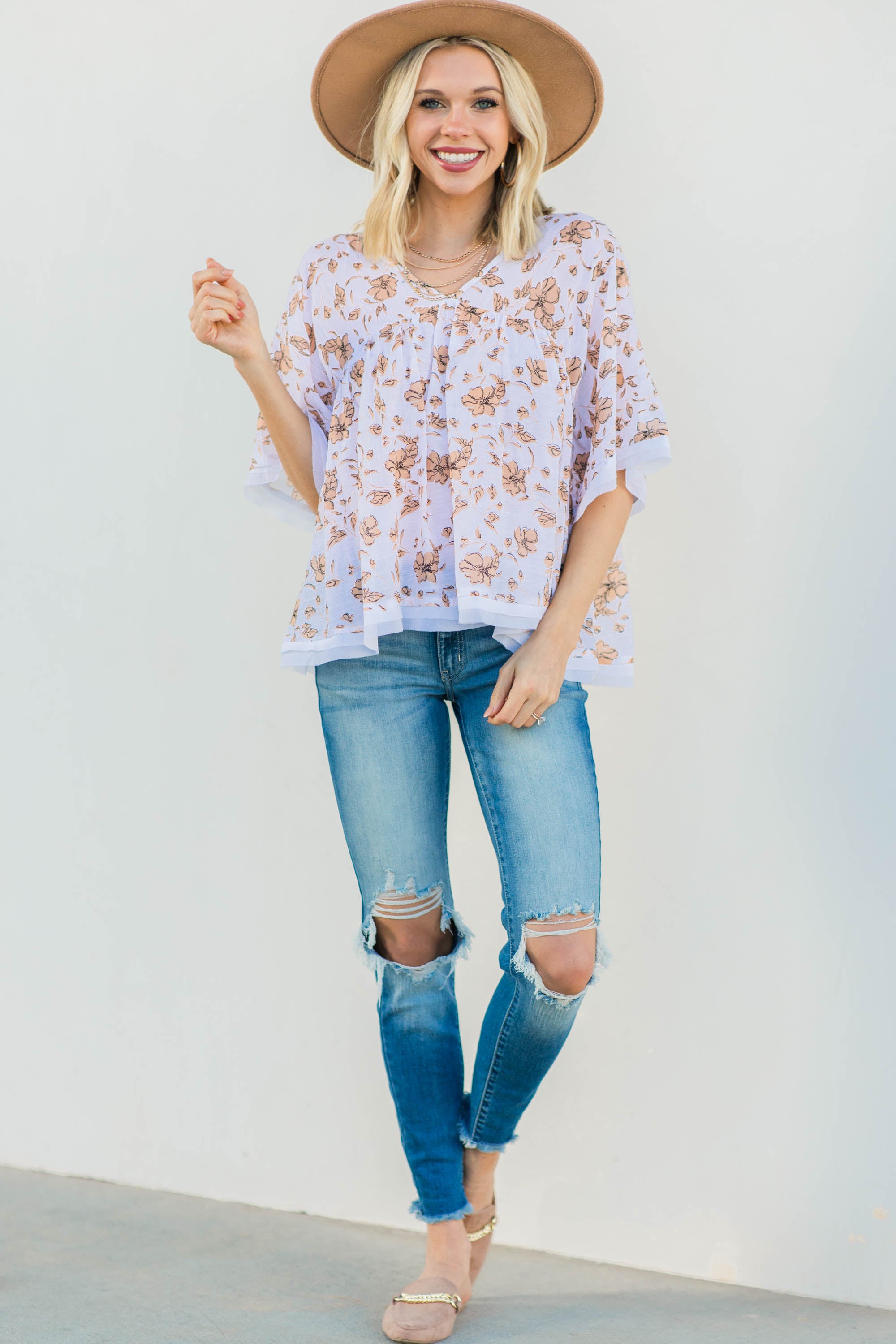 Vibrant Floral Babydoll Top: Feel Happy & Stylish!