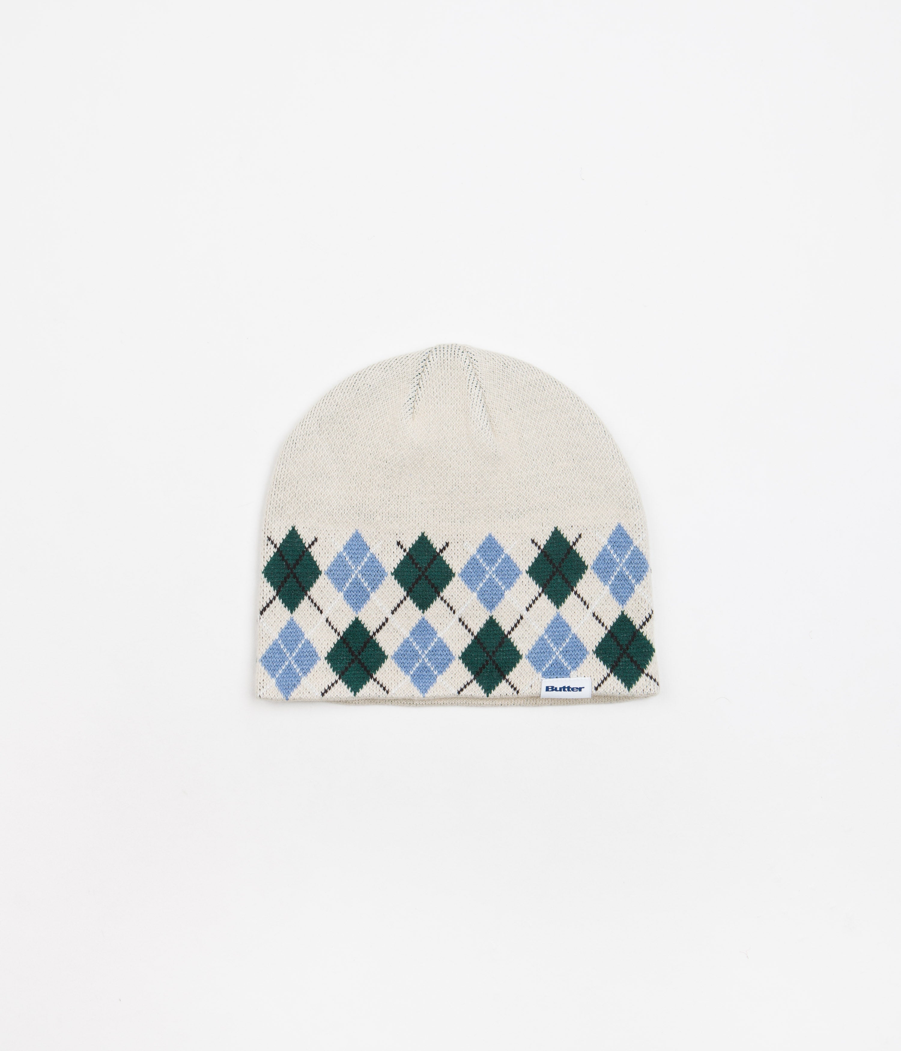 Butter Goods Cream Diamond Knit Skull Beanie - A Stylish Must-Have!
