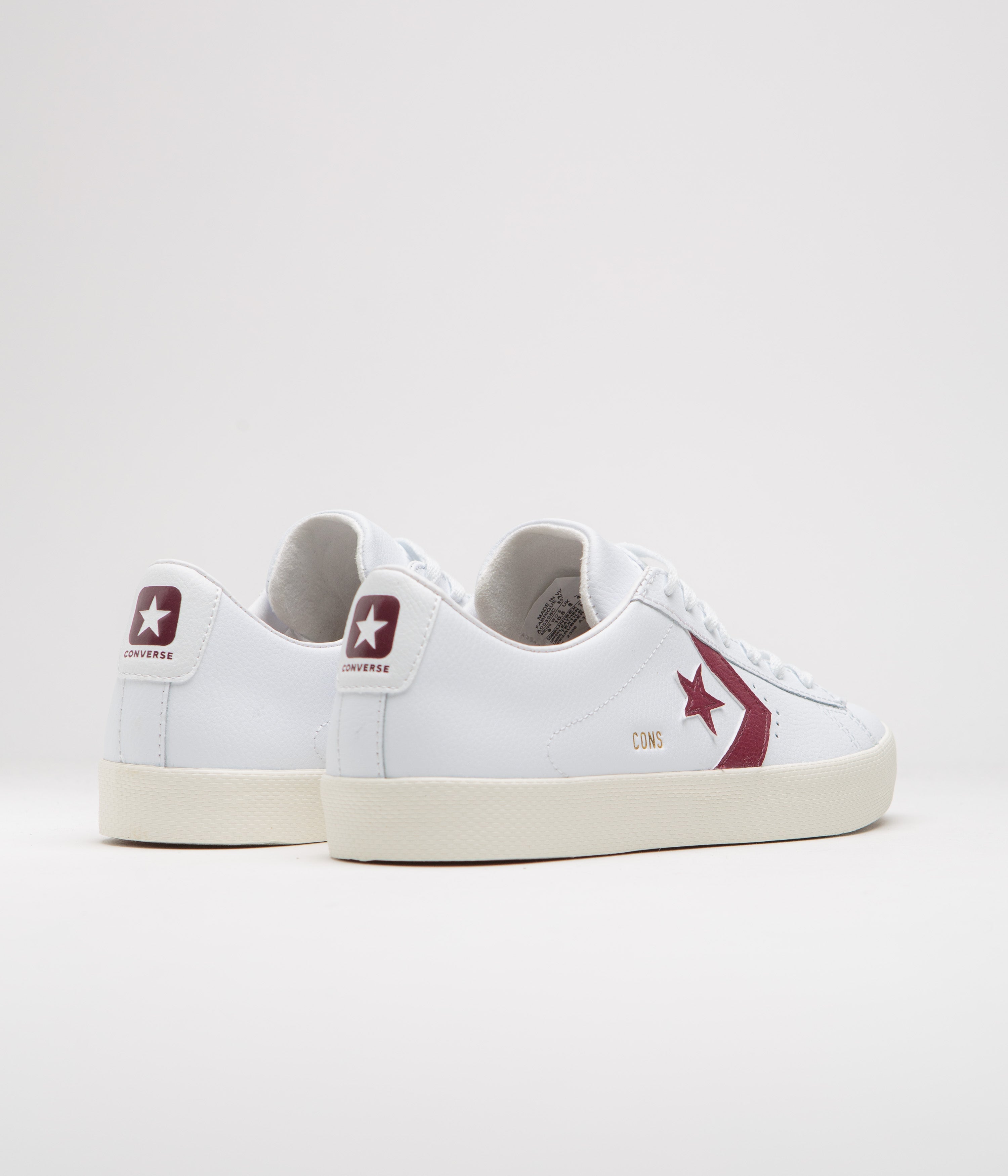 Converse PL Vulc Pro Ox Shoes - Stunning White, Deep Bordeaux & Egret