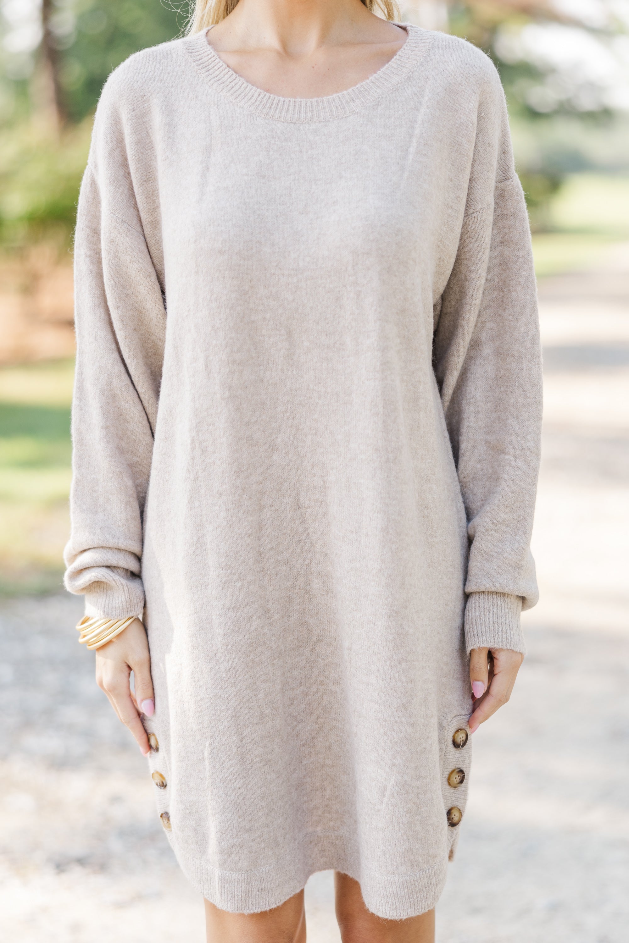 Taupe Brown Sweater Dress for Your Best Look