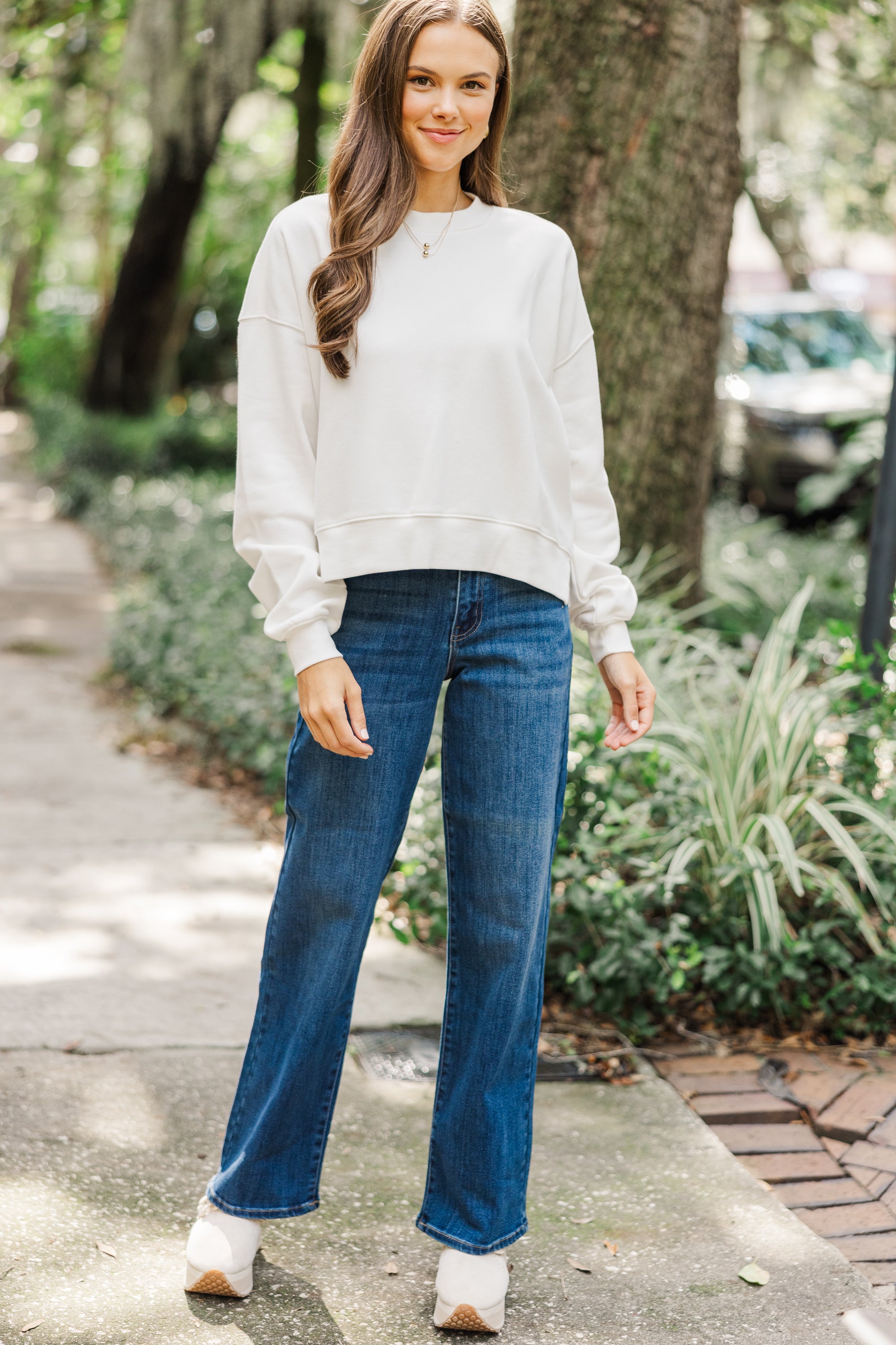 Bone White Everyday Everyway Comfy Sweatshirt