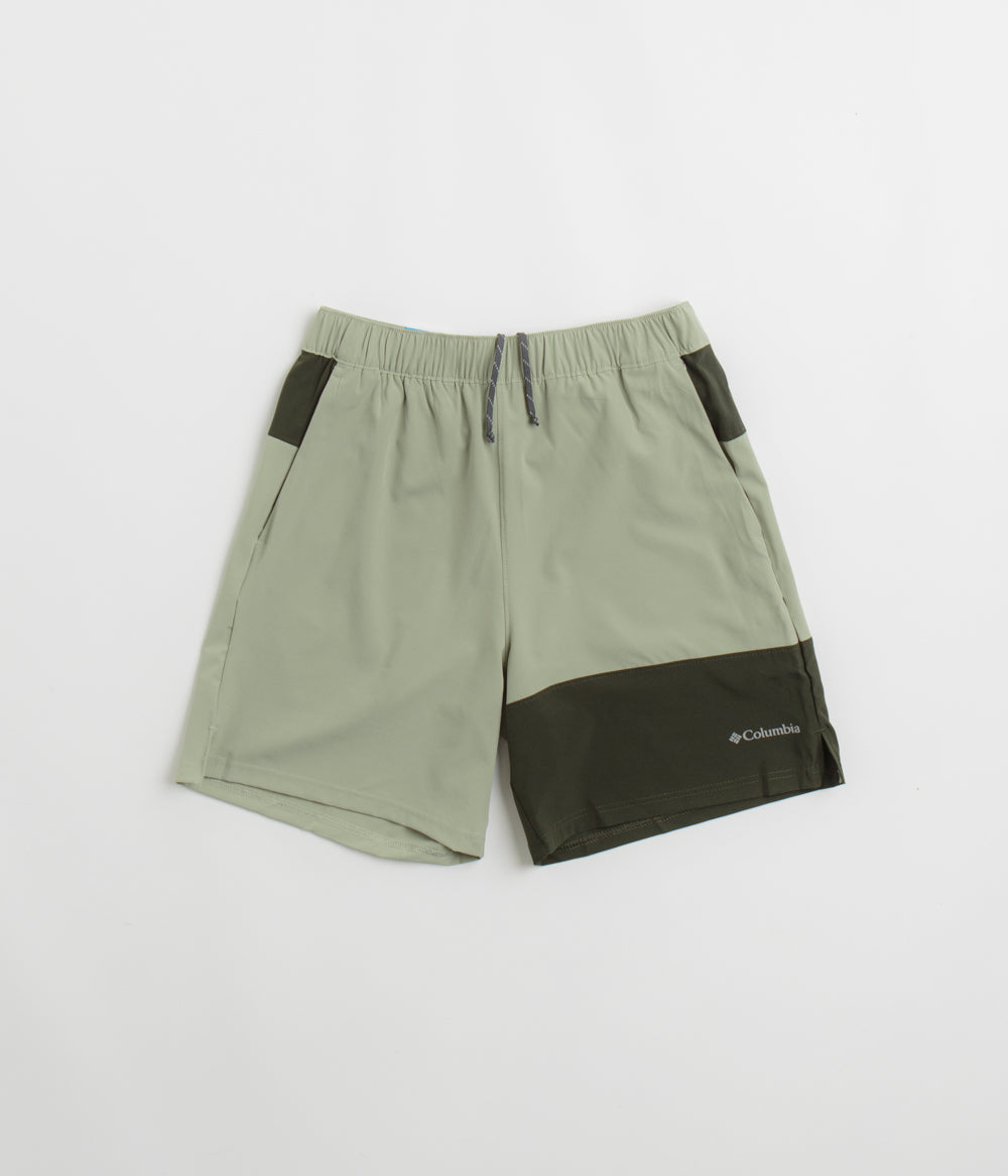 Columbia Adventure-Ready Color Block Hiking Shorts - Safari / Greenscape