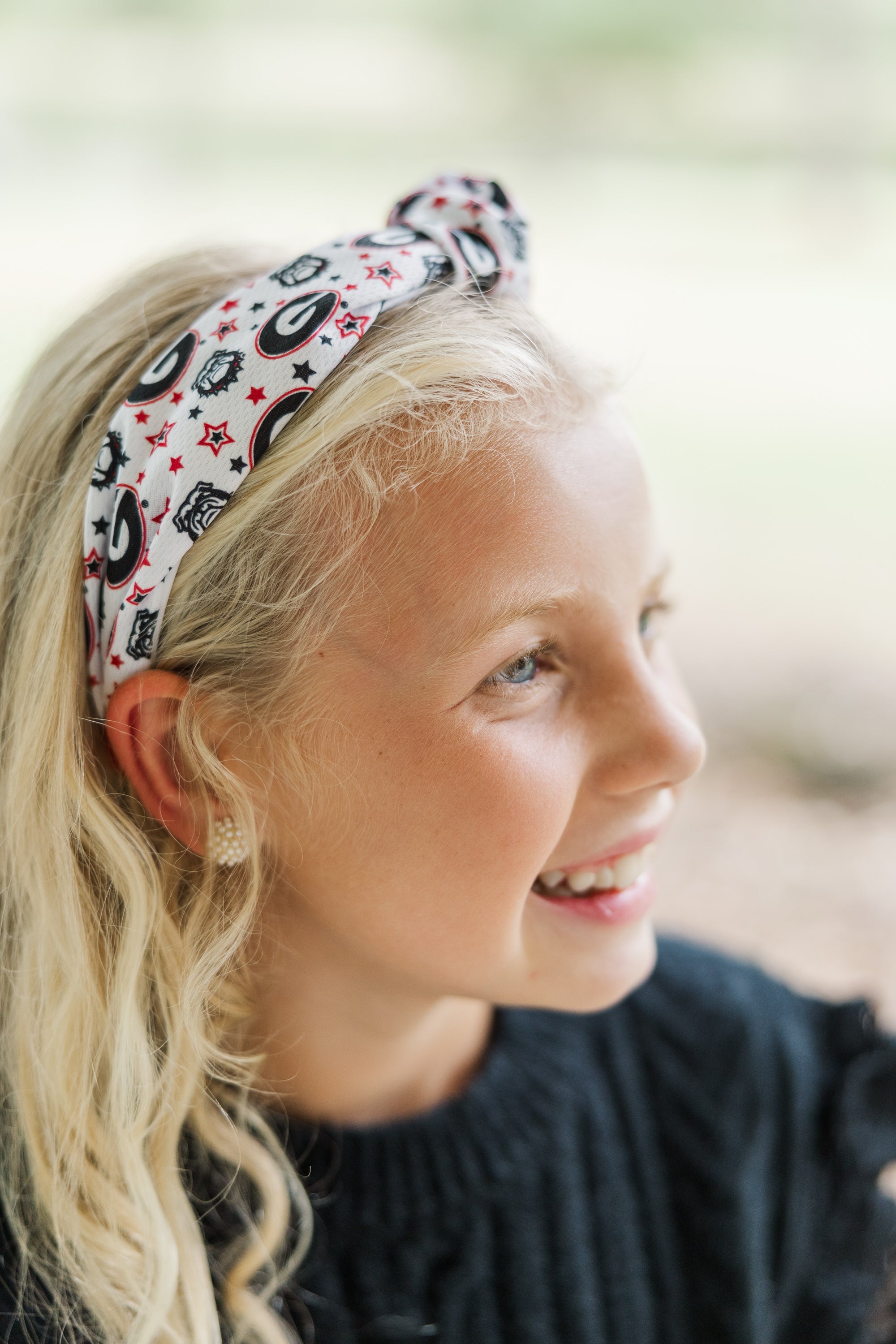 Girls' GA Red Knotted Collegiate Headband: Show Your Team Spirit!
