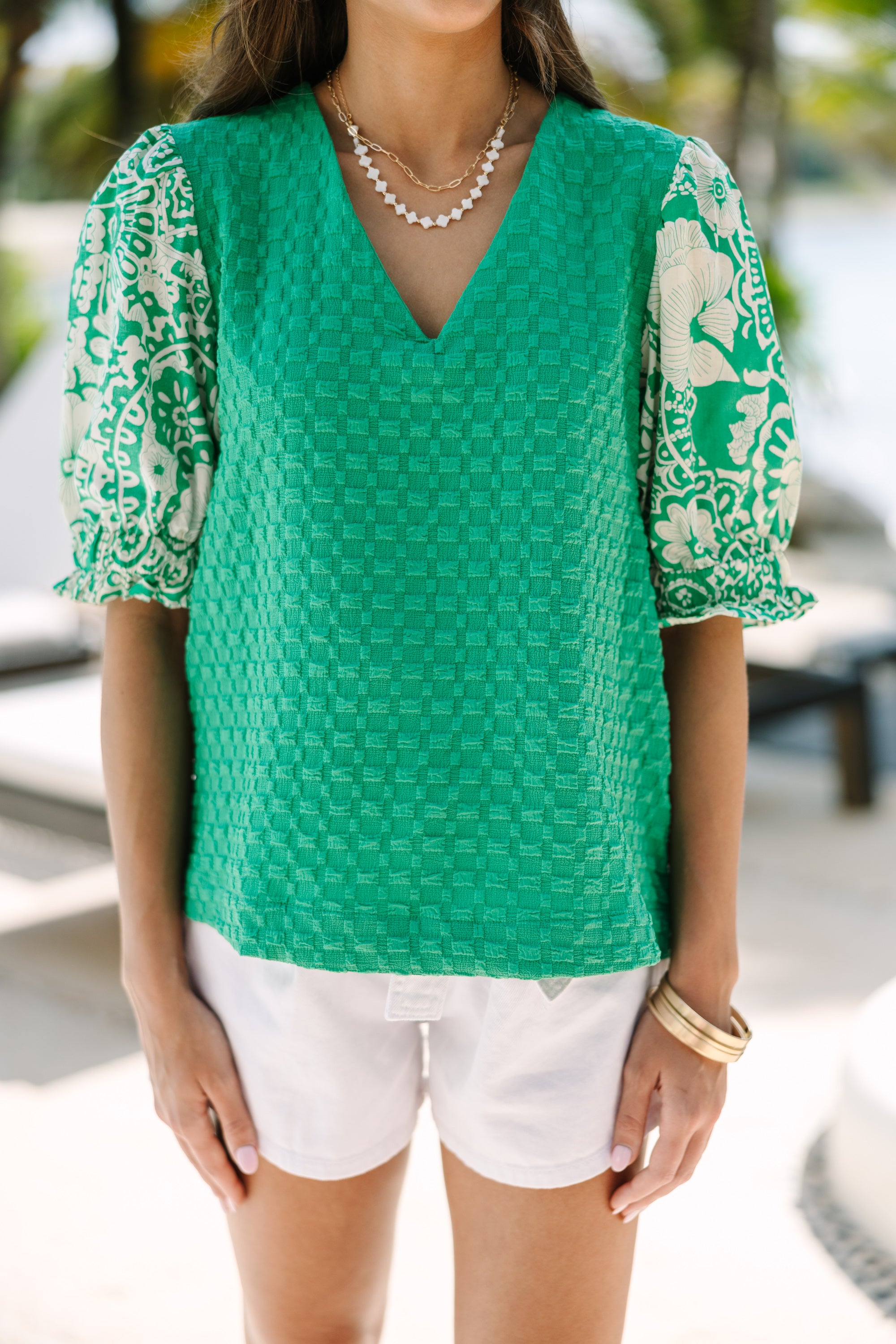 Enchanting Happy Days Green Blouse