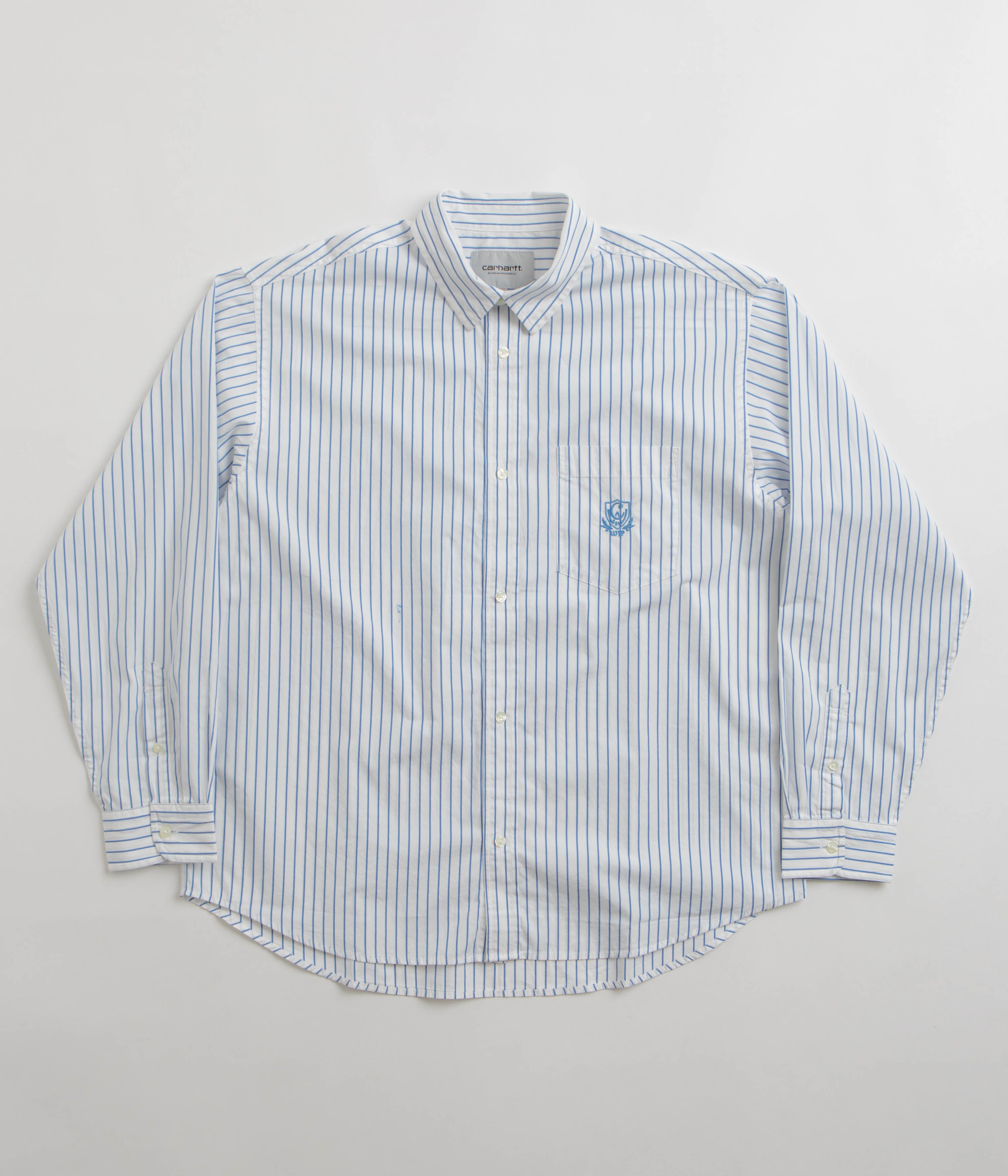 Carhartt Linus Stripe Poplin Shirt - Striking Bleach & White