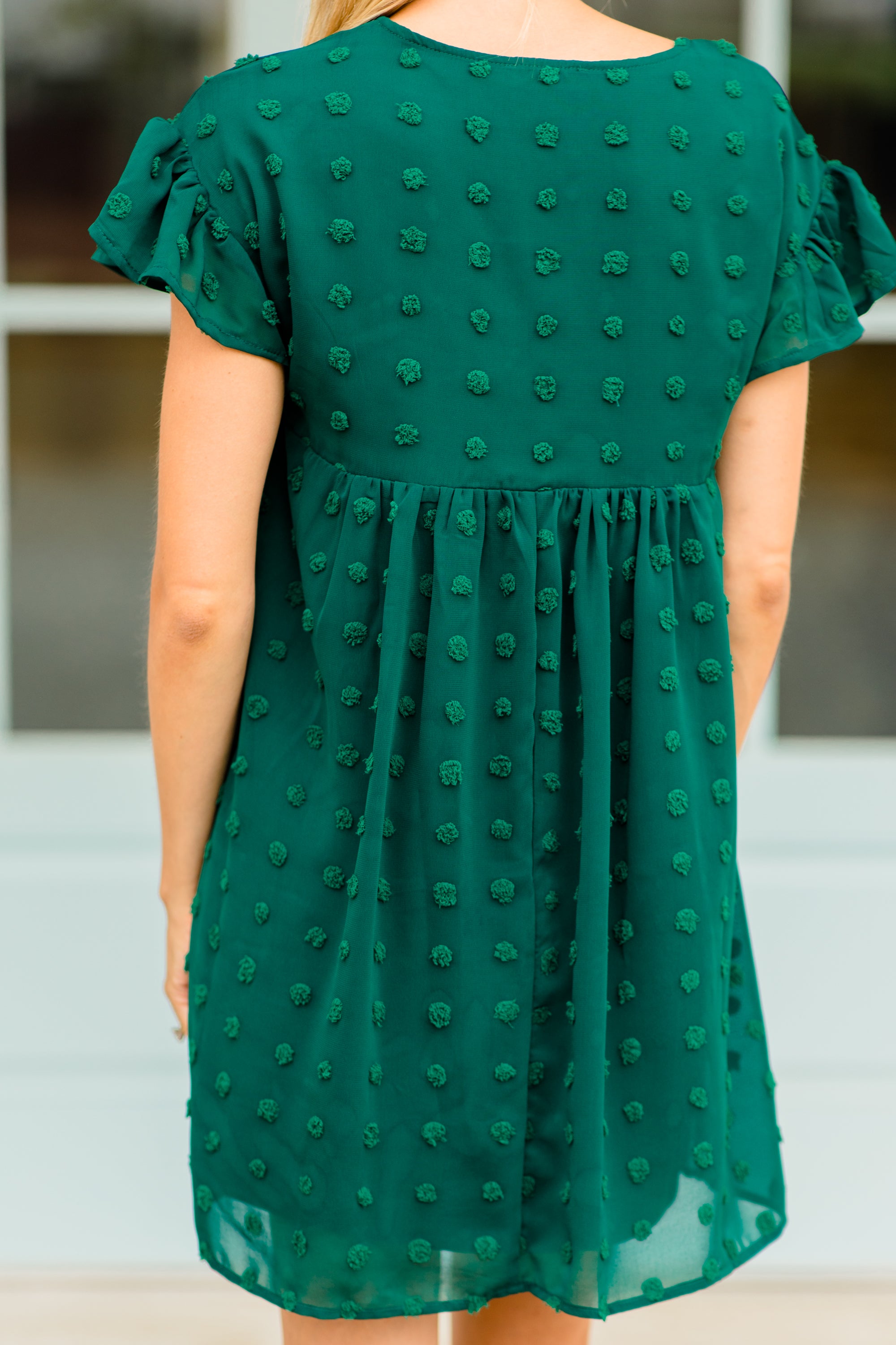 Hunter Green Swiss Dot 'Be With You' Dress - The Must - Have Fashion Piece