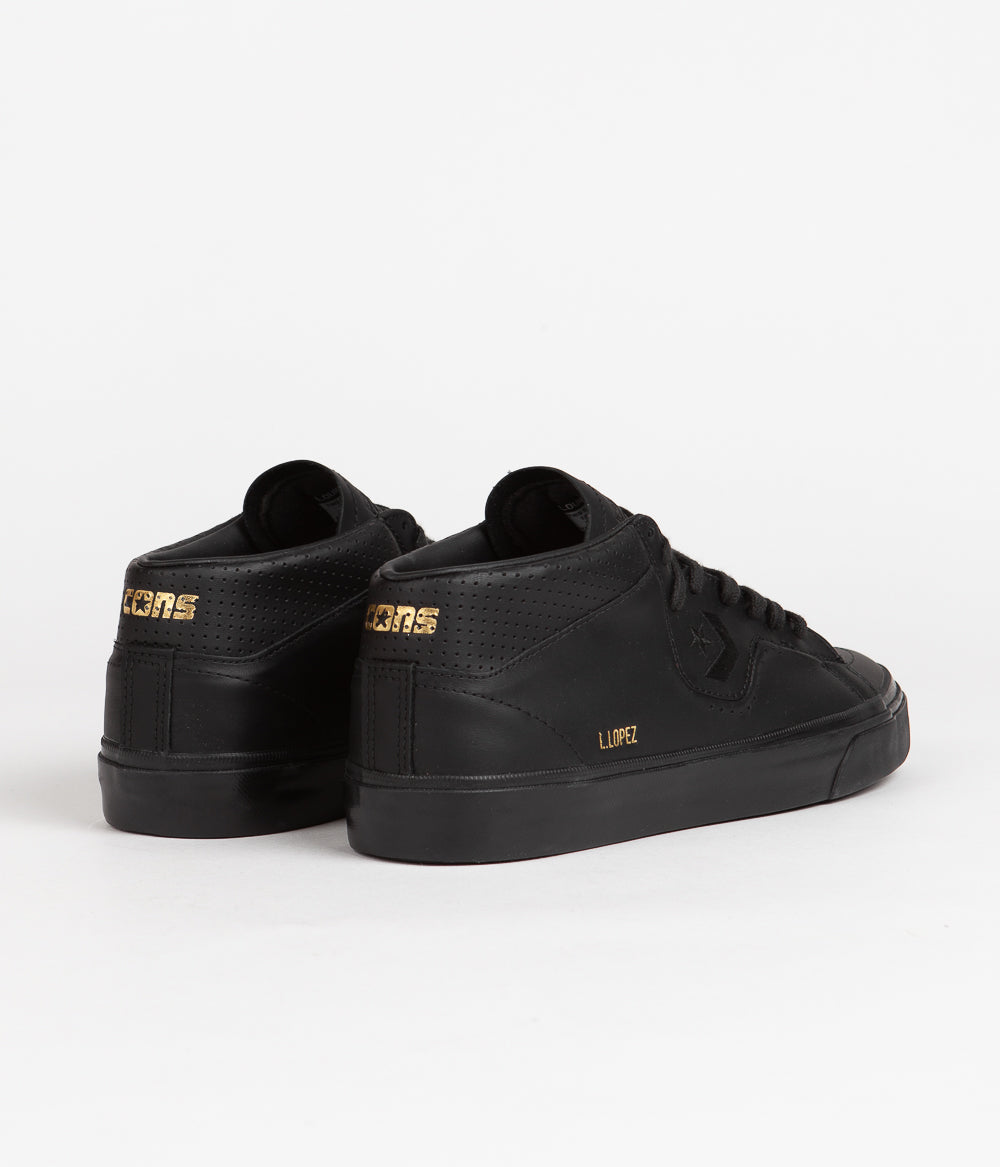 Converse Louie Lopez Pro Mono Leather Skate Shoes - All-Black Magic