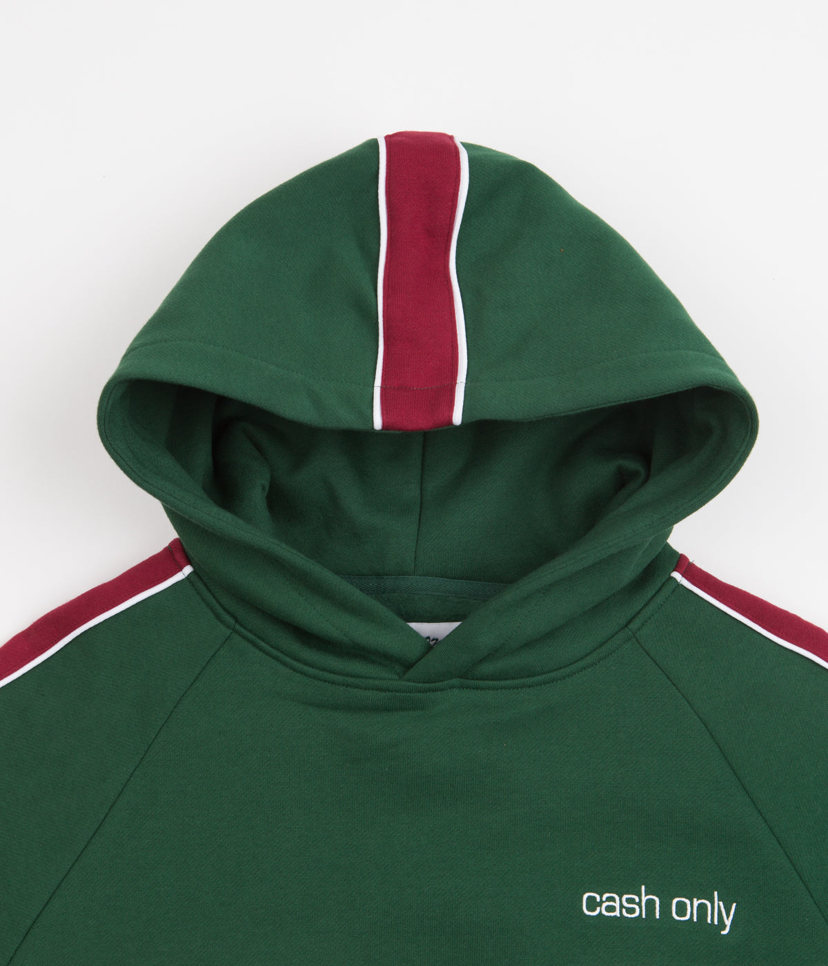 Cash Only Forest Green & Burgundy Panel Hoodie - A Must-Have!
