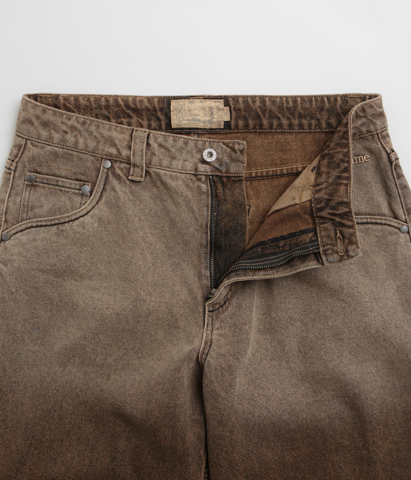 Dime's Stunning Dipped Sandblasted Brown Classic Baggy Jeans