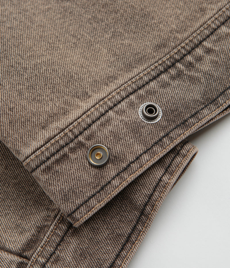 Dime Dipped Sandblasted Brown Denim Jacket - A Fashion Statement
