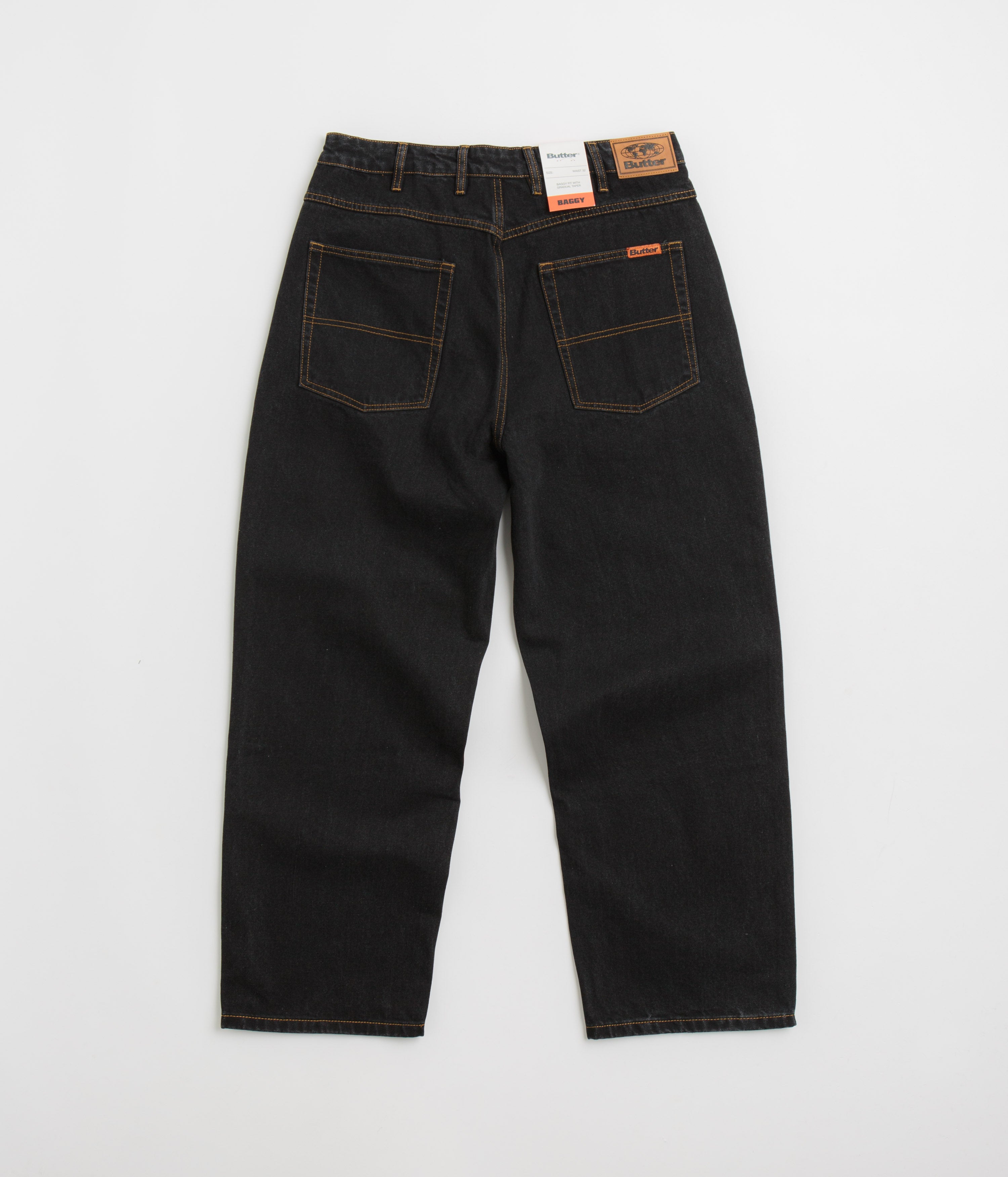 Butter Goods Stylish Baggy Jeans - Washed Black Magic