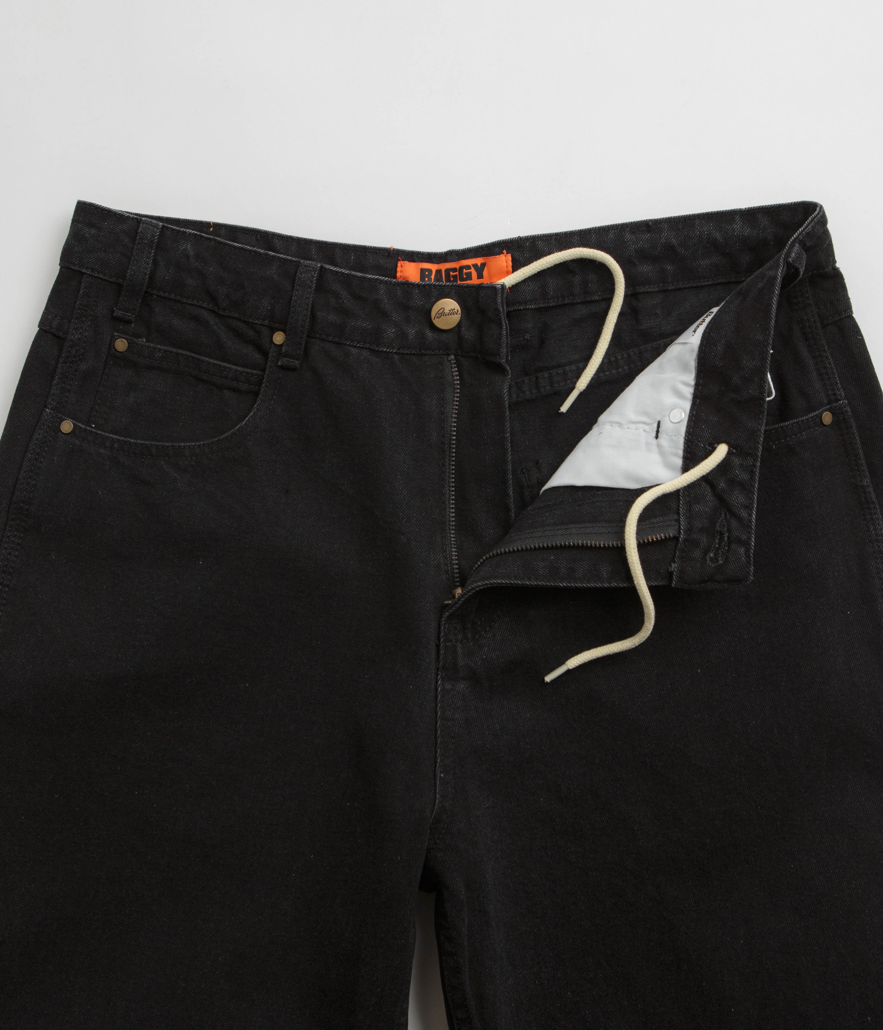 Butter Goods Lock Baggy Jeans - Stylish Flat Black