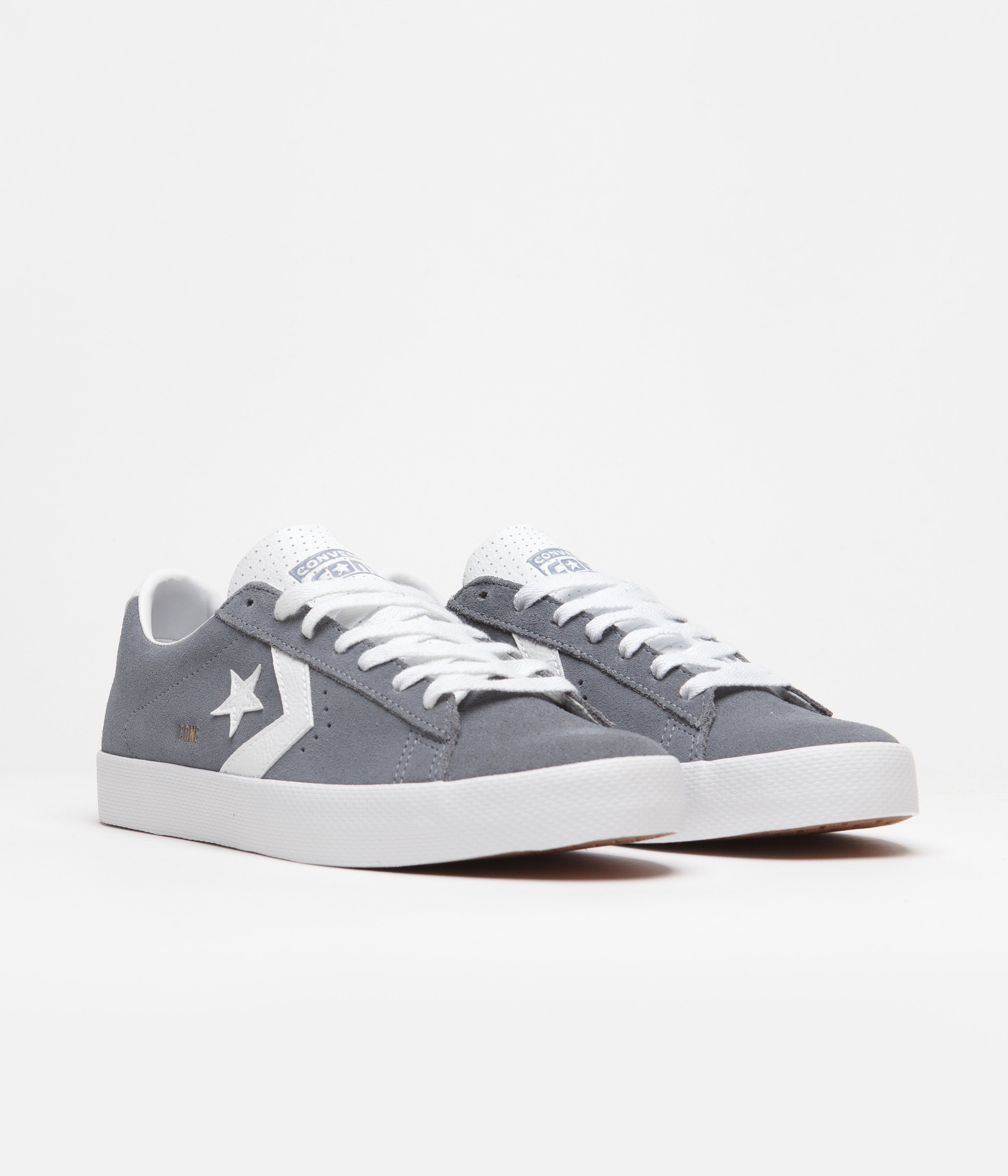 Converse Pro Leather Summer Ox Shoes - Stunning Lunar Grey / White / White