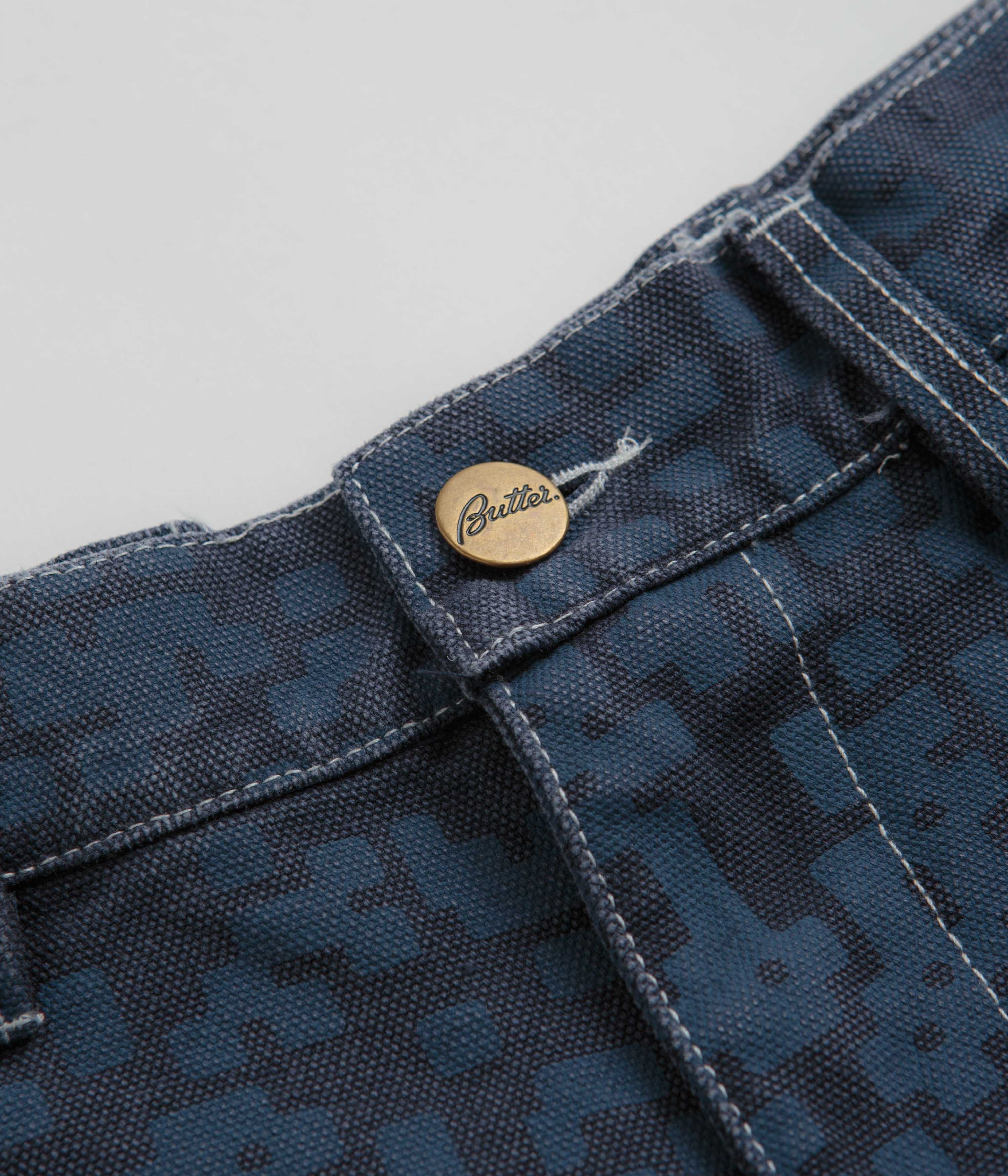 Butter Goods Slate Blue Baggy Work Shorts - A Skate Culture Essential