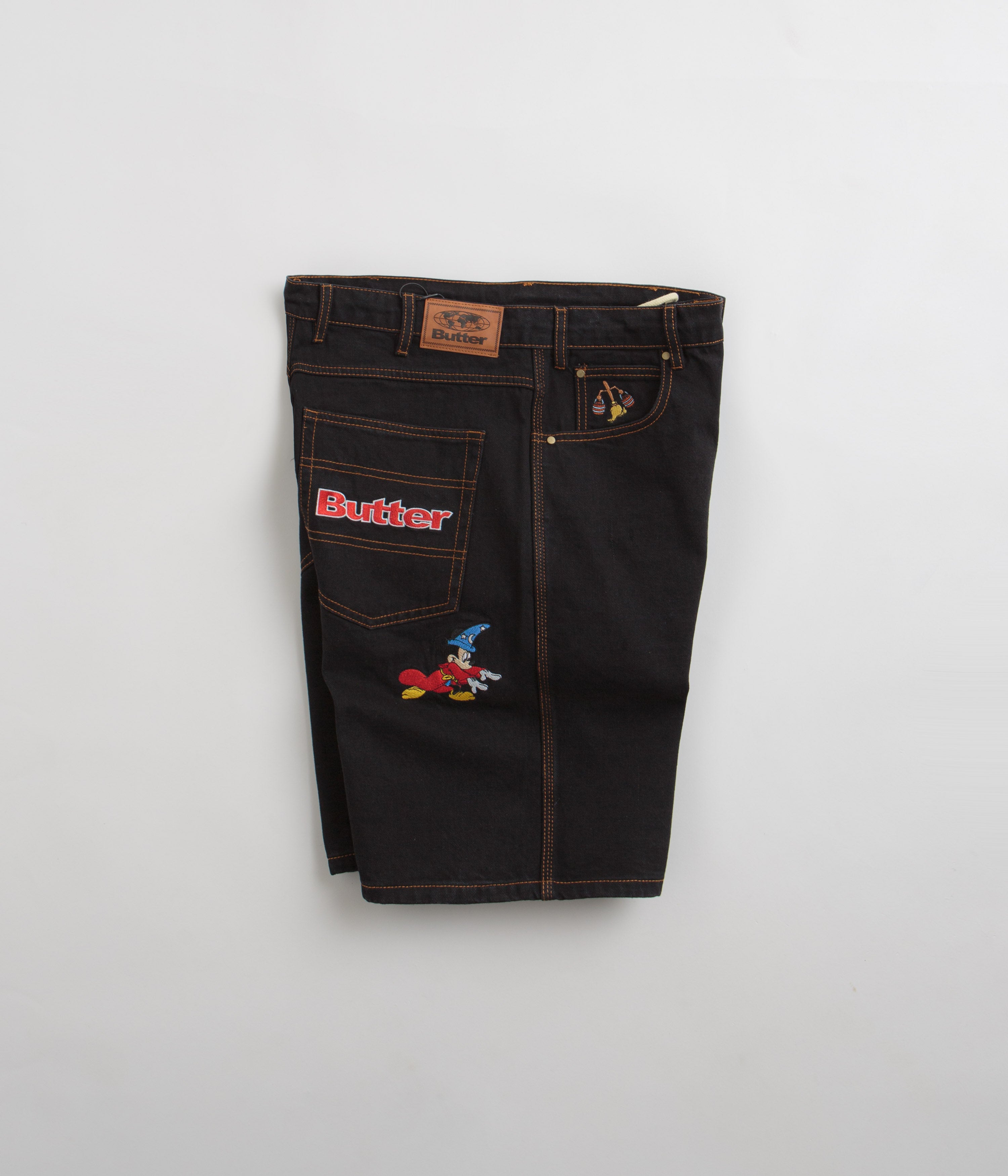 Butter Goods Sorcerer - Stunning Washed Black Baggy Denim Shorts