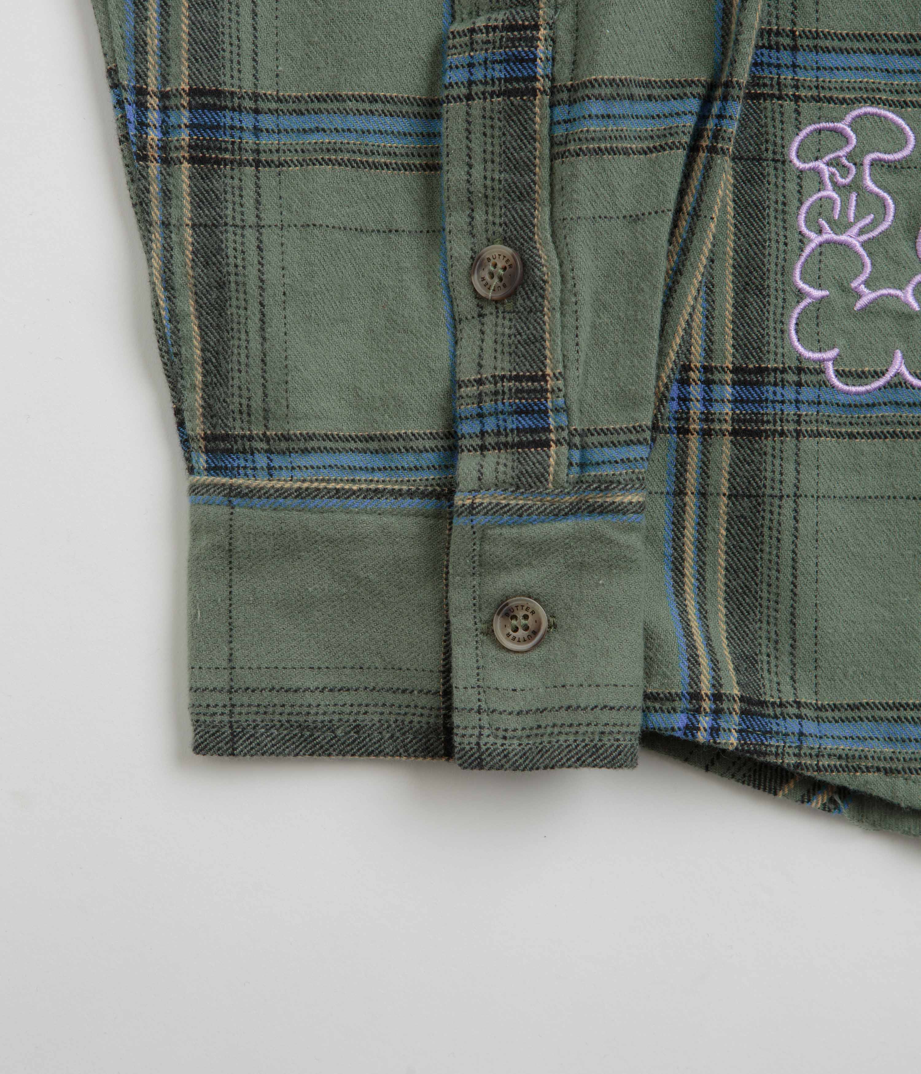 Butter Goods Bugs Flannel Shirt - Sage: A Must-Have for Style Enthusiasts