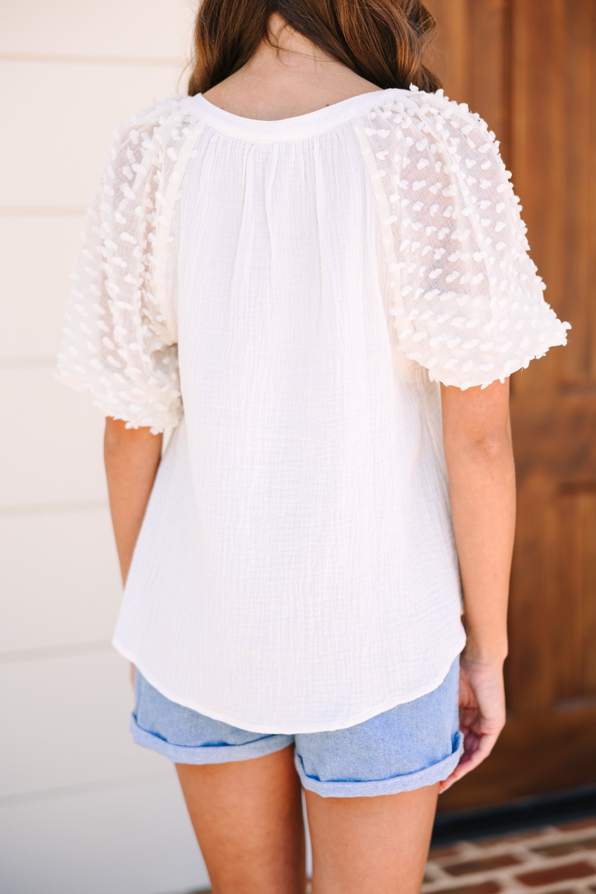 Love-Inspiring Cream White Cotton Blouse