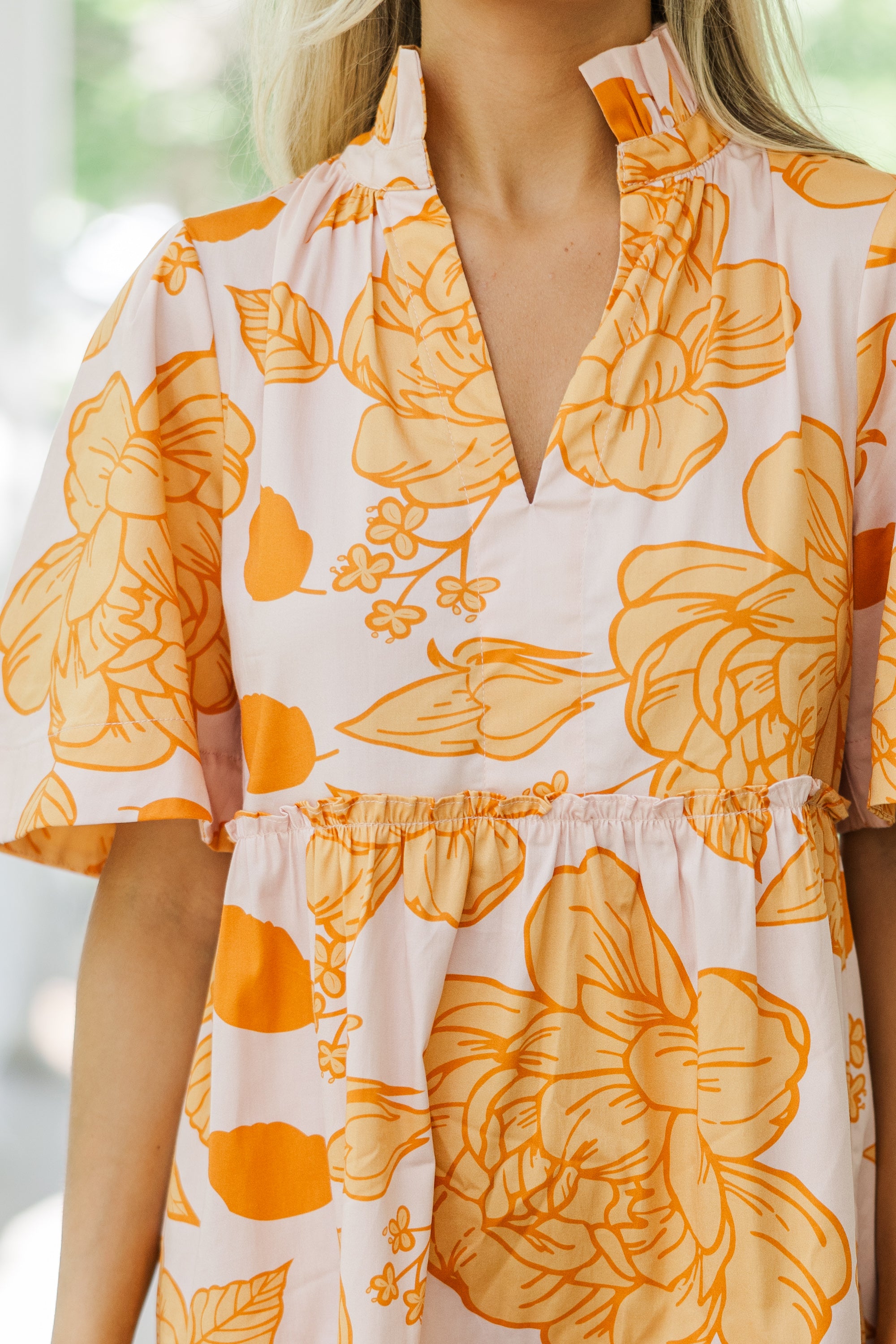 Gorgeous Mustard Yellow Floral Dress for Your Best Days