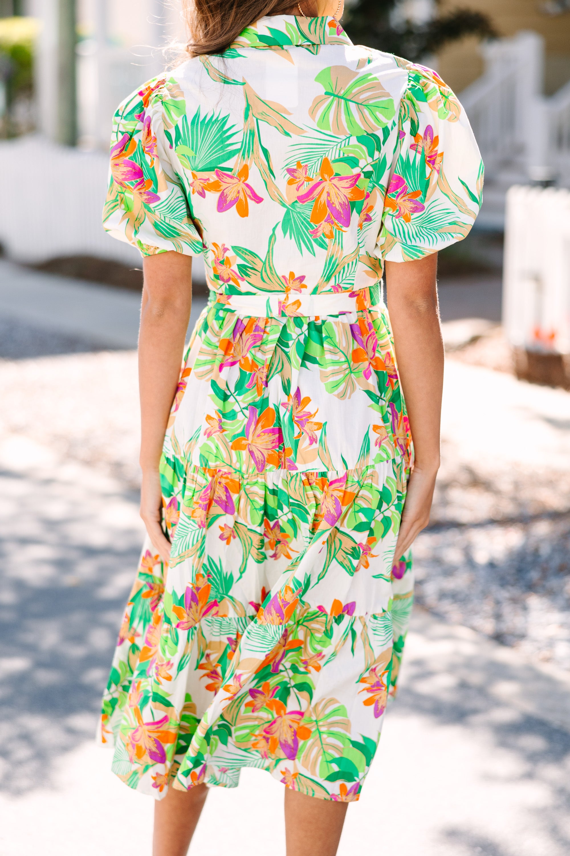 Stunning Ivory White Floral Midi Dress for Every Occasion