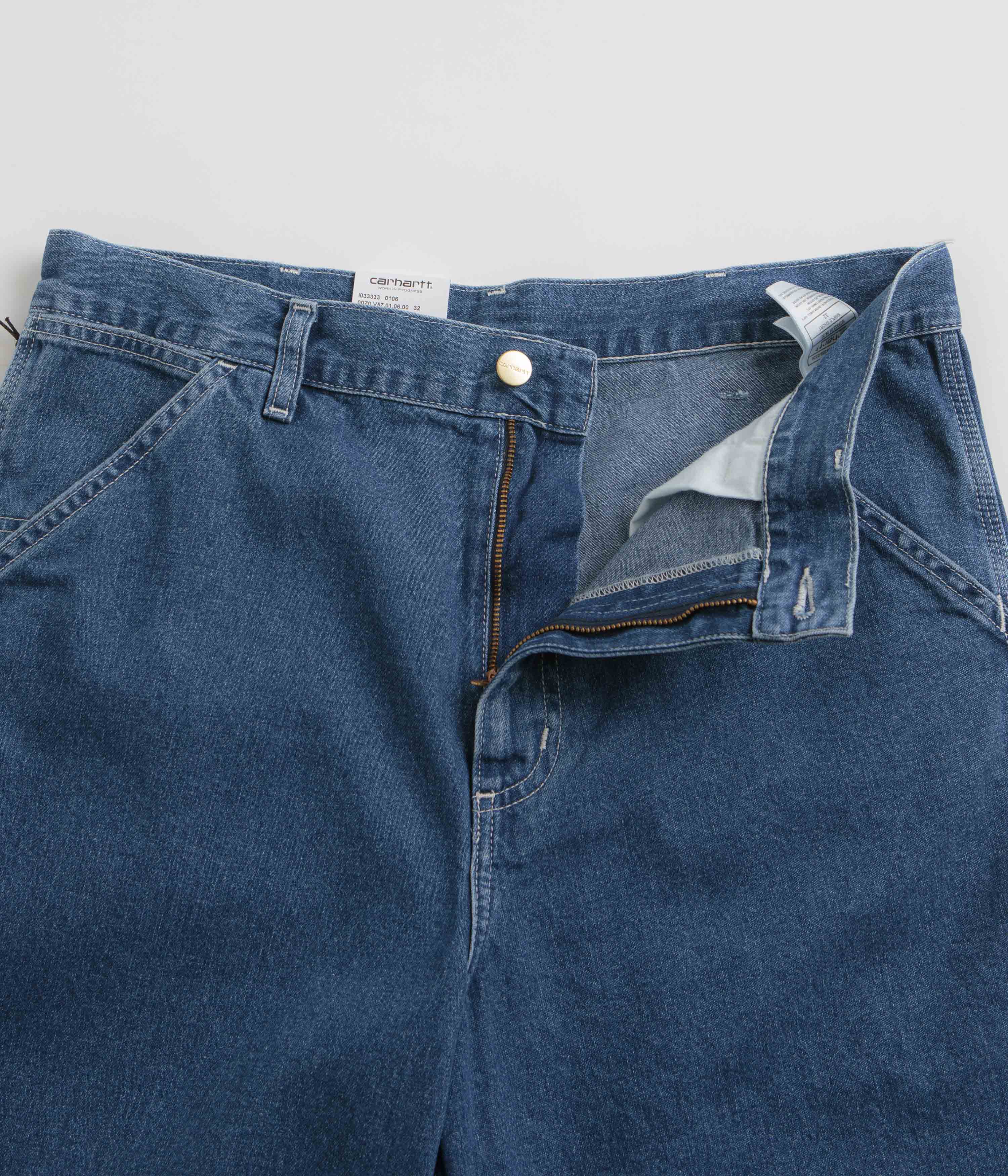 Carhartt Blue Stone Washed Simple Shorts - Timeless Style!