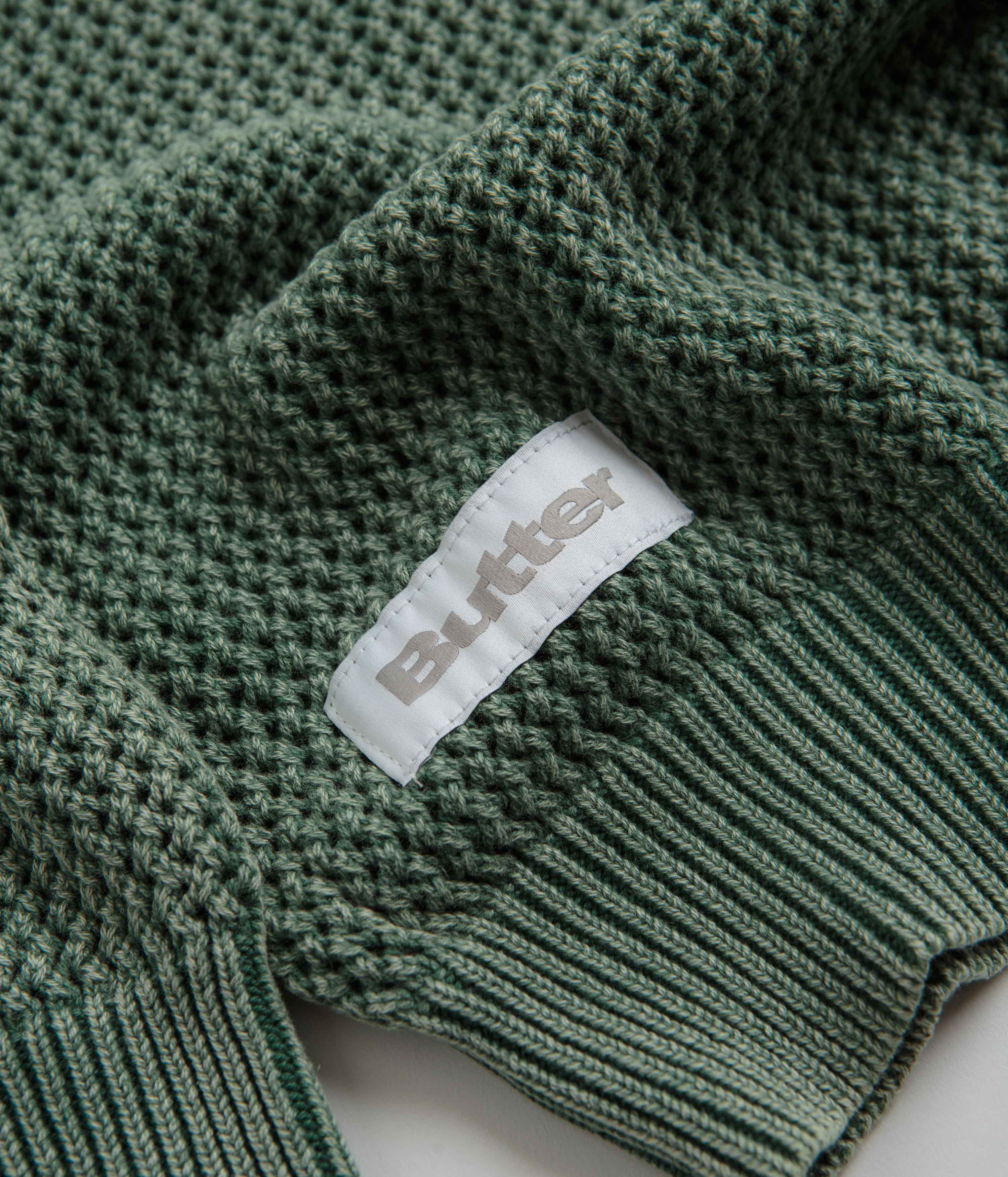 Butter Goods Vintage-Inspired Washed Army Knitted Sweatshirt