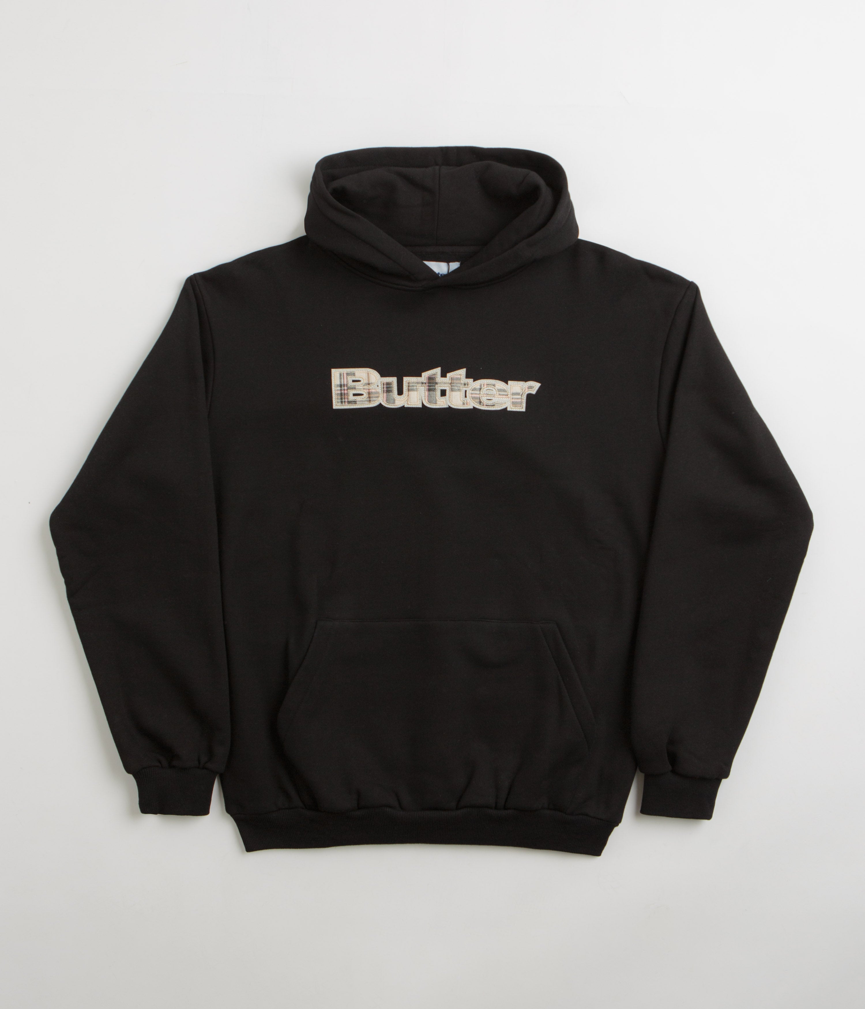 Butter Goods Black & White Plaid Applique Hoodie - A Fashion Statement!