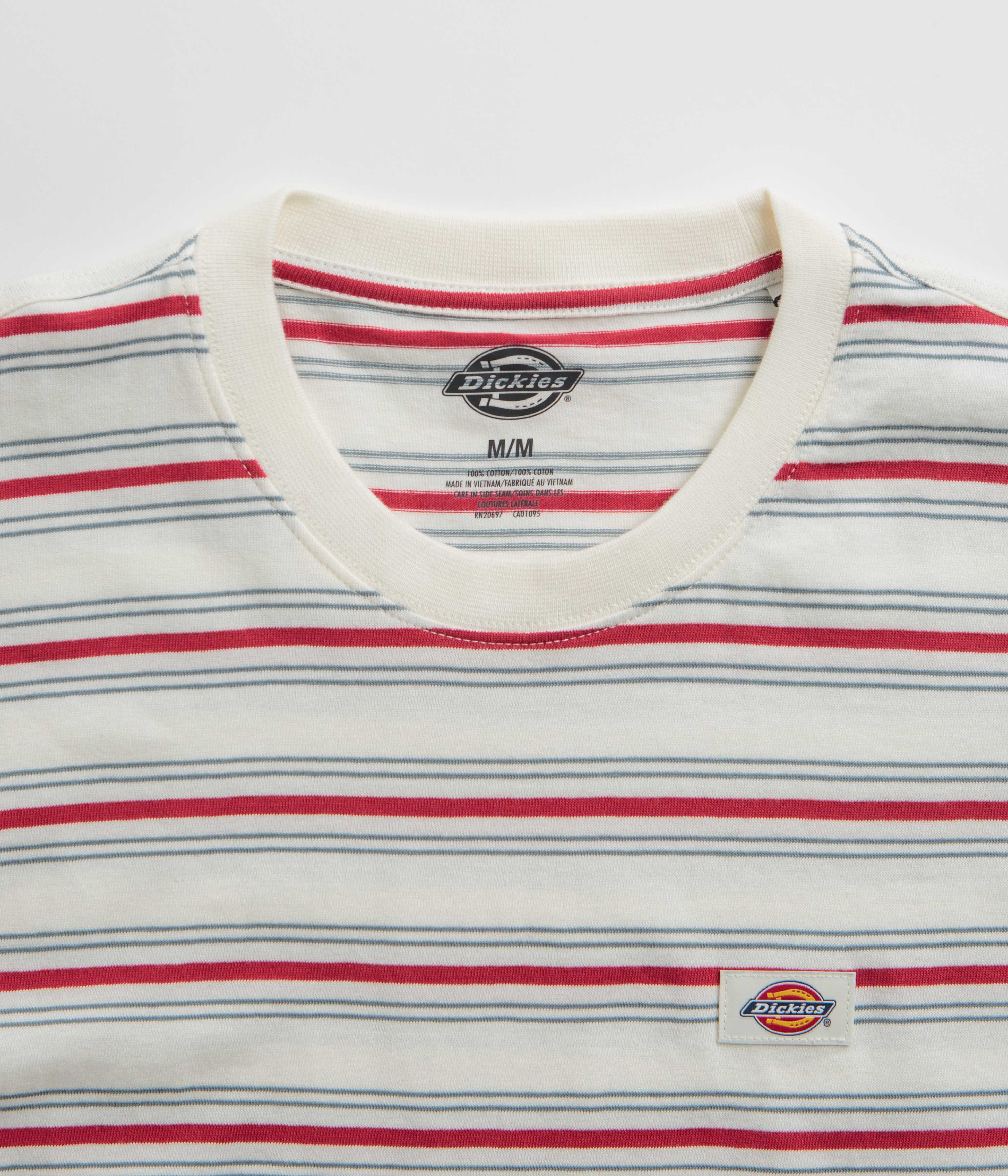 Dickies Lewistown Stripe T-Shirt - Egret: Stylish & Comfortable!