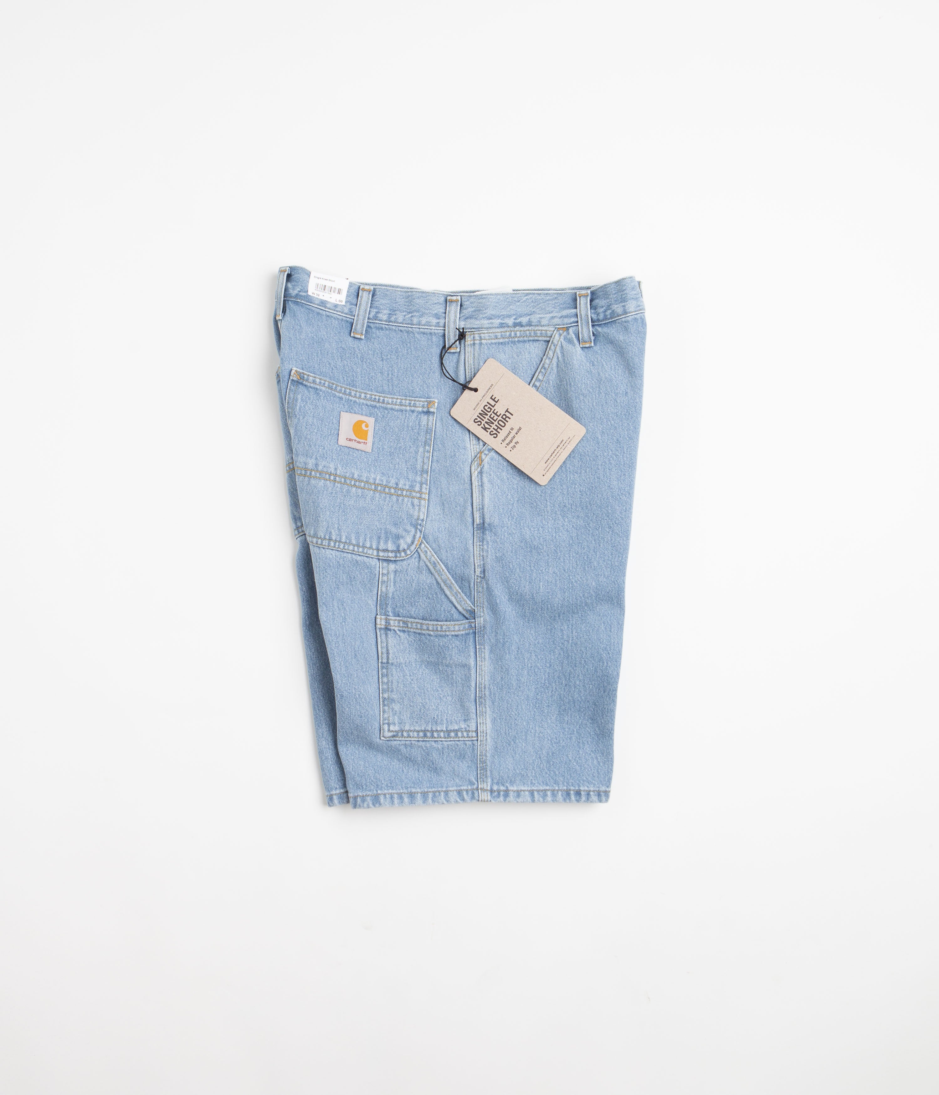 Carhartt Stone Bleached Blue Single Knee Shorts - A Must-Have!