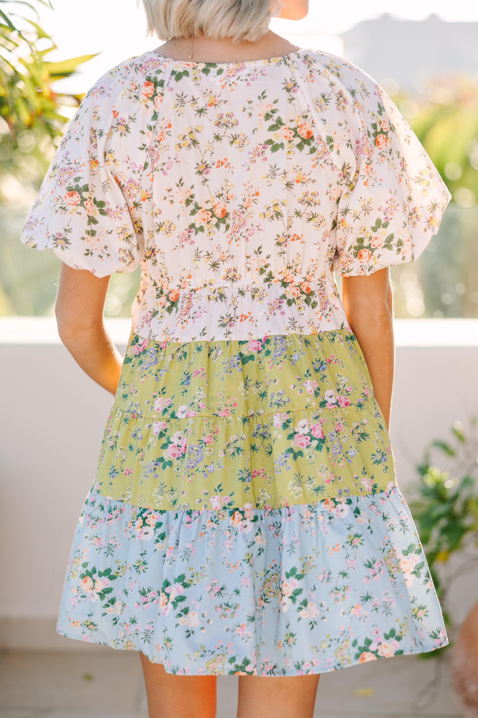 All On You Cream White Charming Ditsy Floral Dress