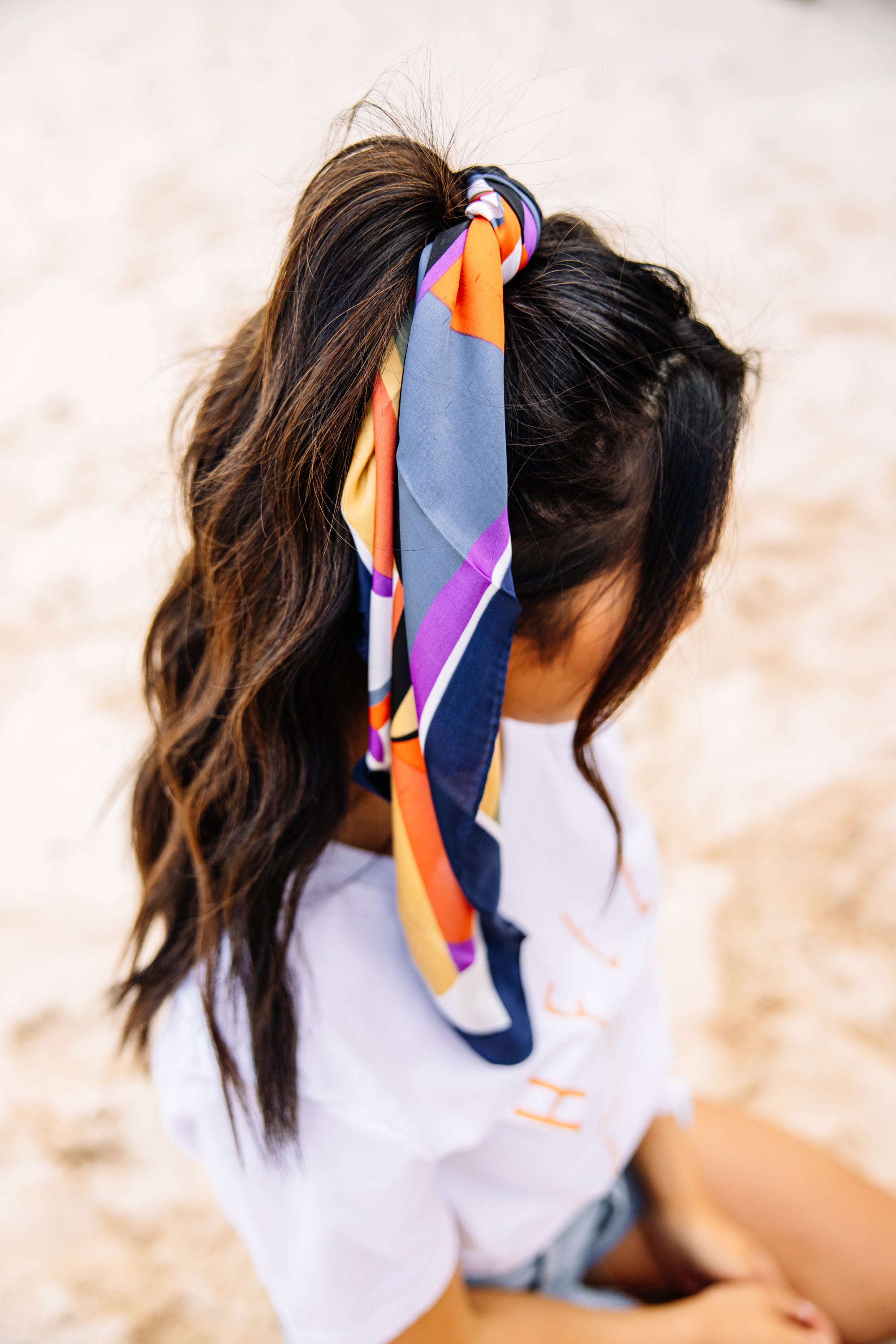 Irresistible Navy Blue Abstract Hair Scarf - Feel the Fashion!