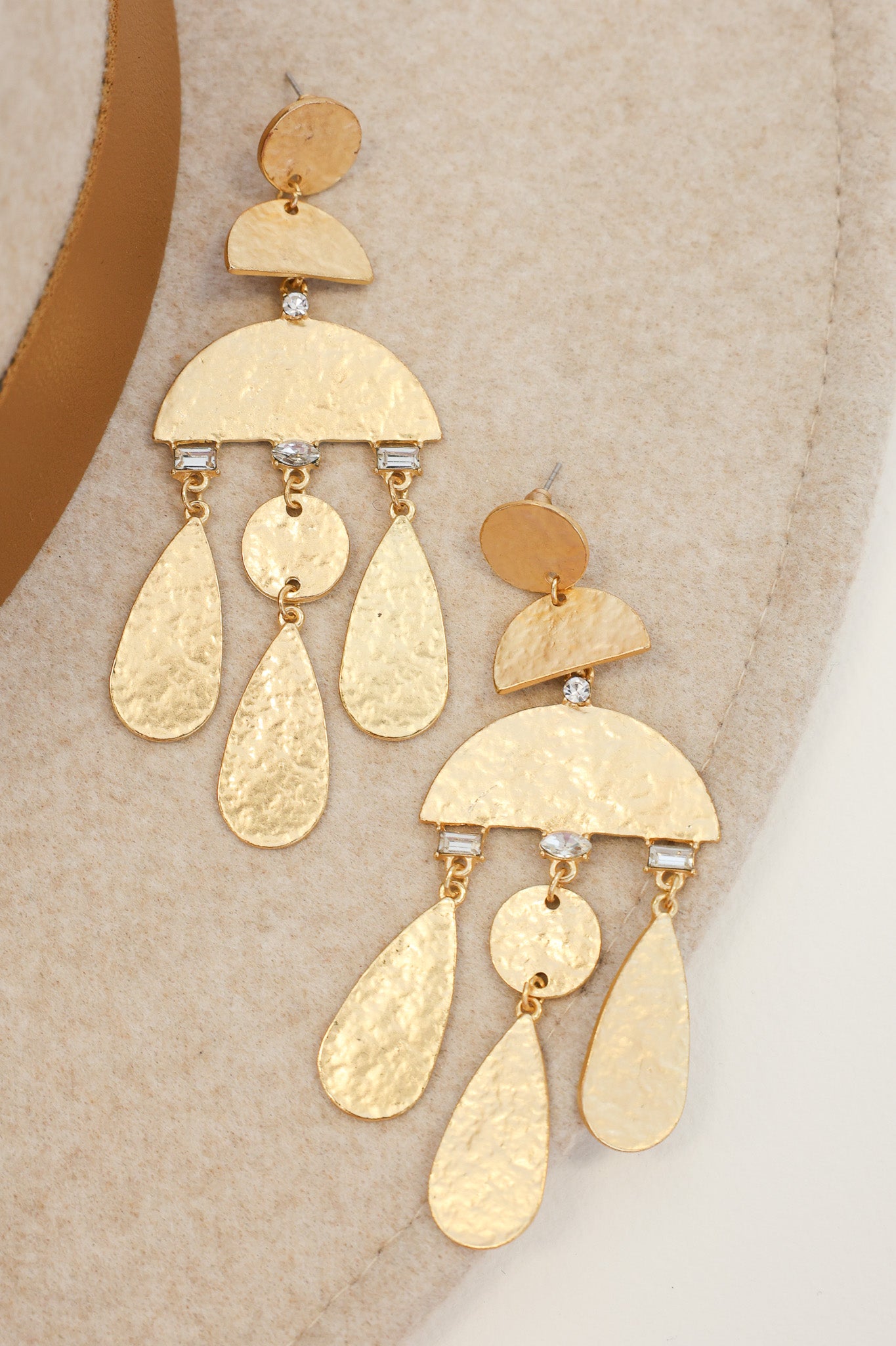 Gorgeous Be There Gold Textured Statement Earrings