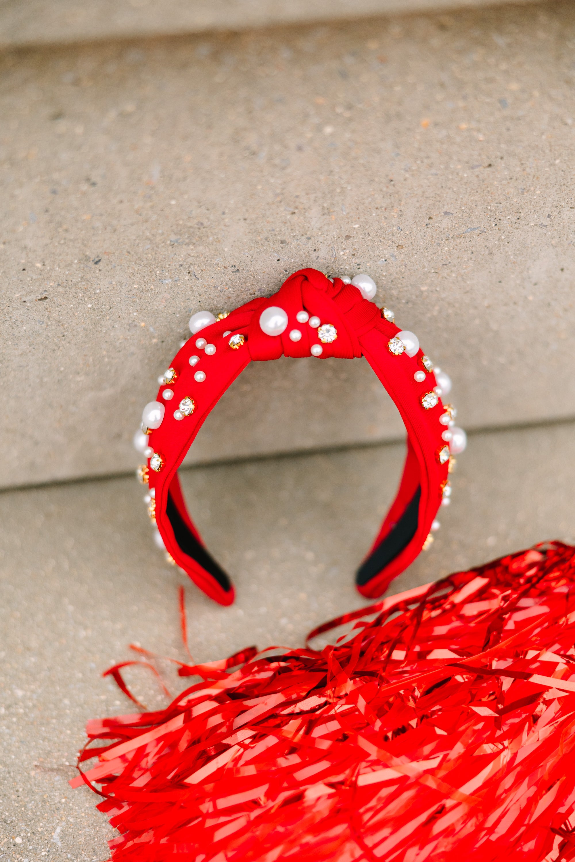 Gorgeous All in Red Embellished Headband