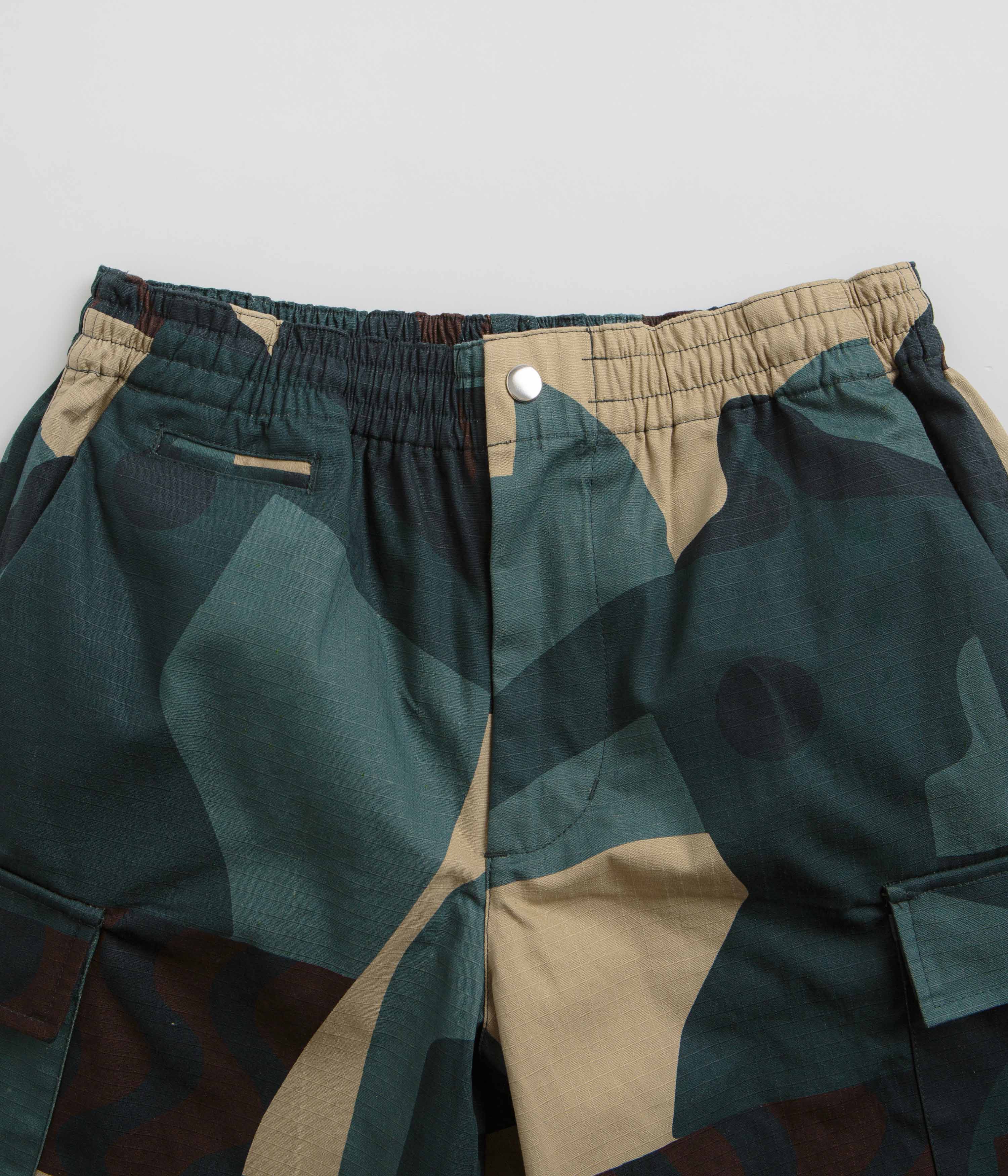by Parra Distorted Green Camo Shorts - Fashionably Functional