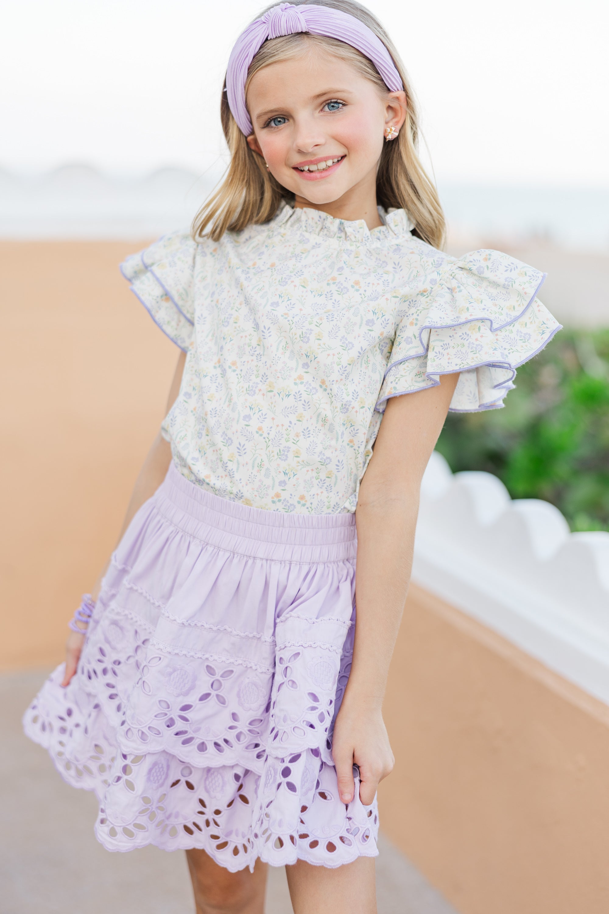 Irresistible Yellow Ditsy Floral Blouse for Girls