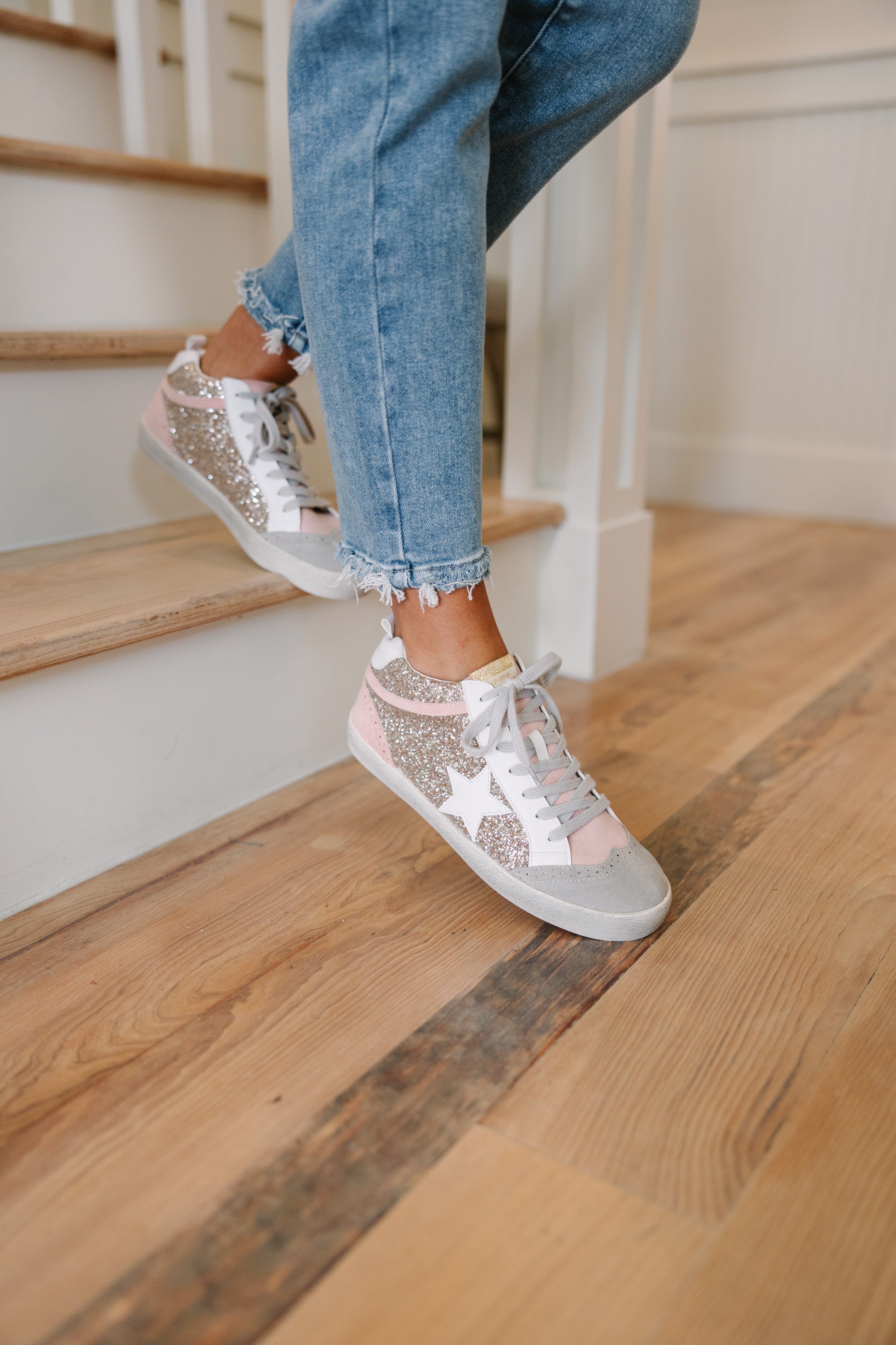 Sparkling Gold Glittery Sneakers - Be Your Best!