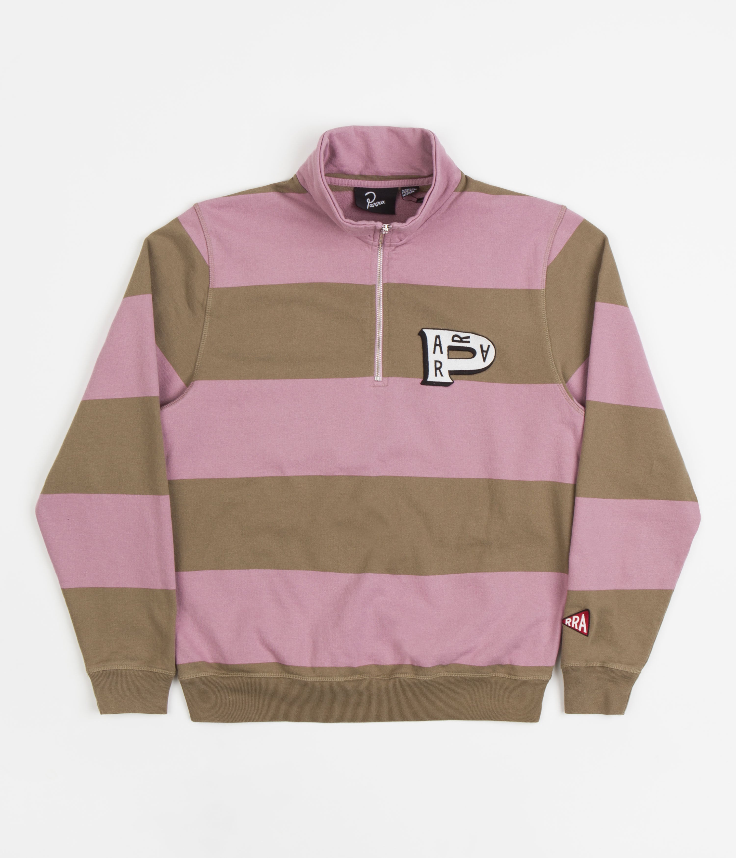 by Parra Lavender 1/2 Zip Striped Sweatshirt - A Fashion Statement!
