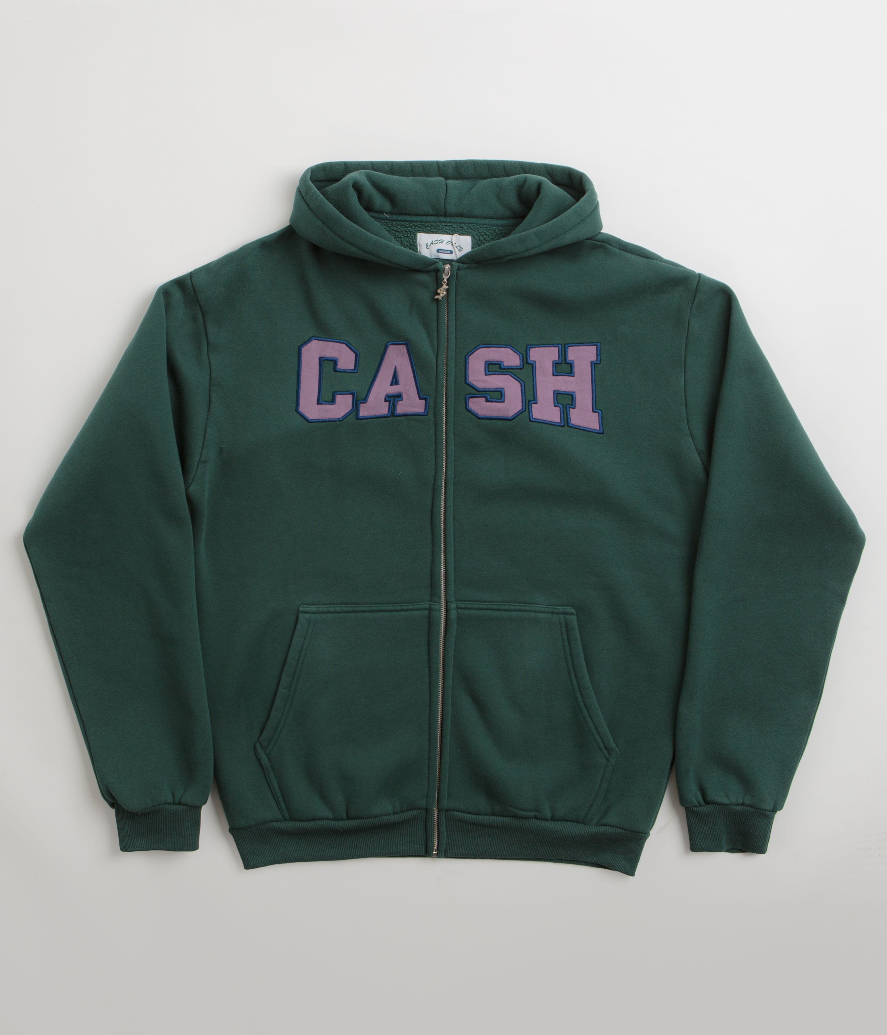 Cash Only Campus Zip-Thru Hoodie - Washed Forest: A Stylish Must-Have!
