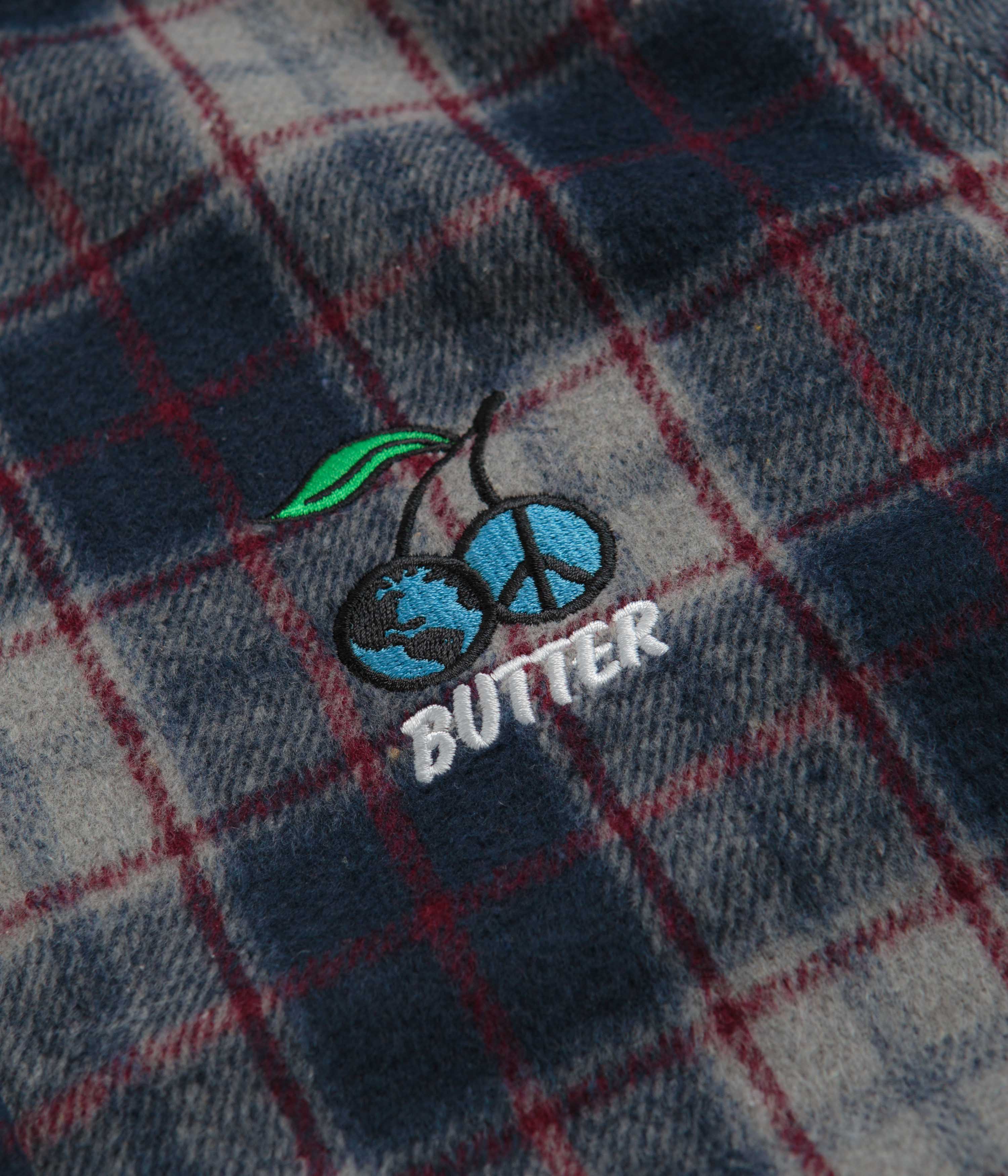 Butter Goods Navy Cherry Flannel Shirt - A Skate Brand Gem