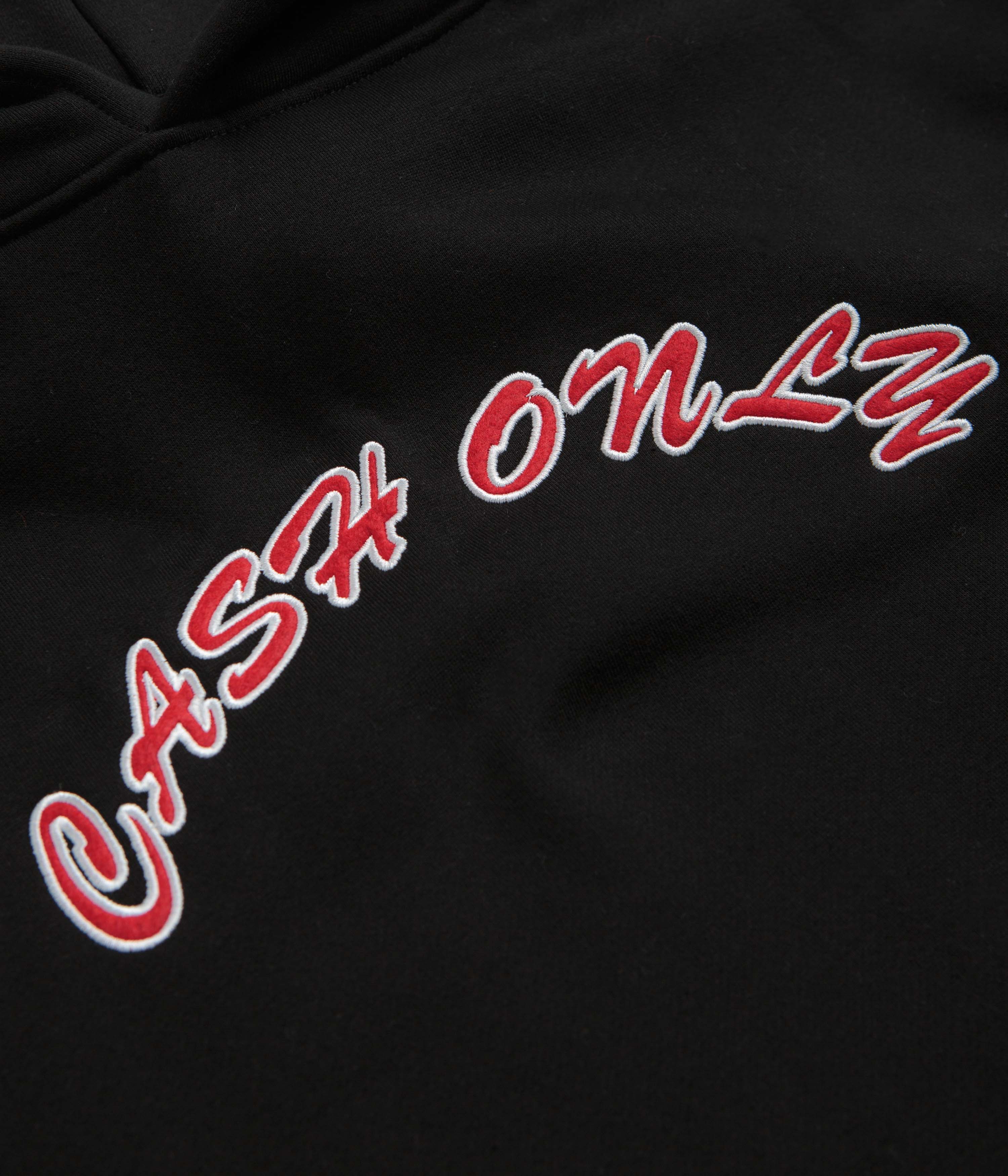 Black Cash Only Felt Applique Logo Hoodie - A Must - Have!