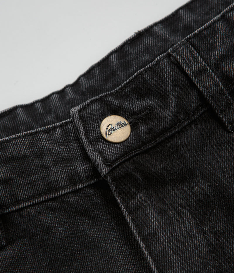 Butter Goods Distressed Black Work Pants - Trendy and Durable