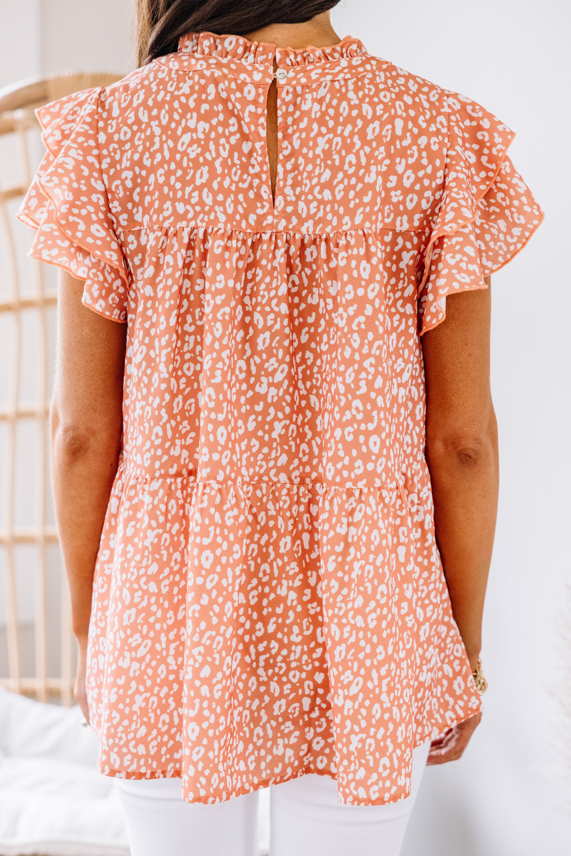 Unleash Your Style: Sunset Orange Leopard Print Top