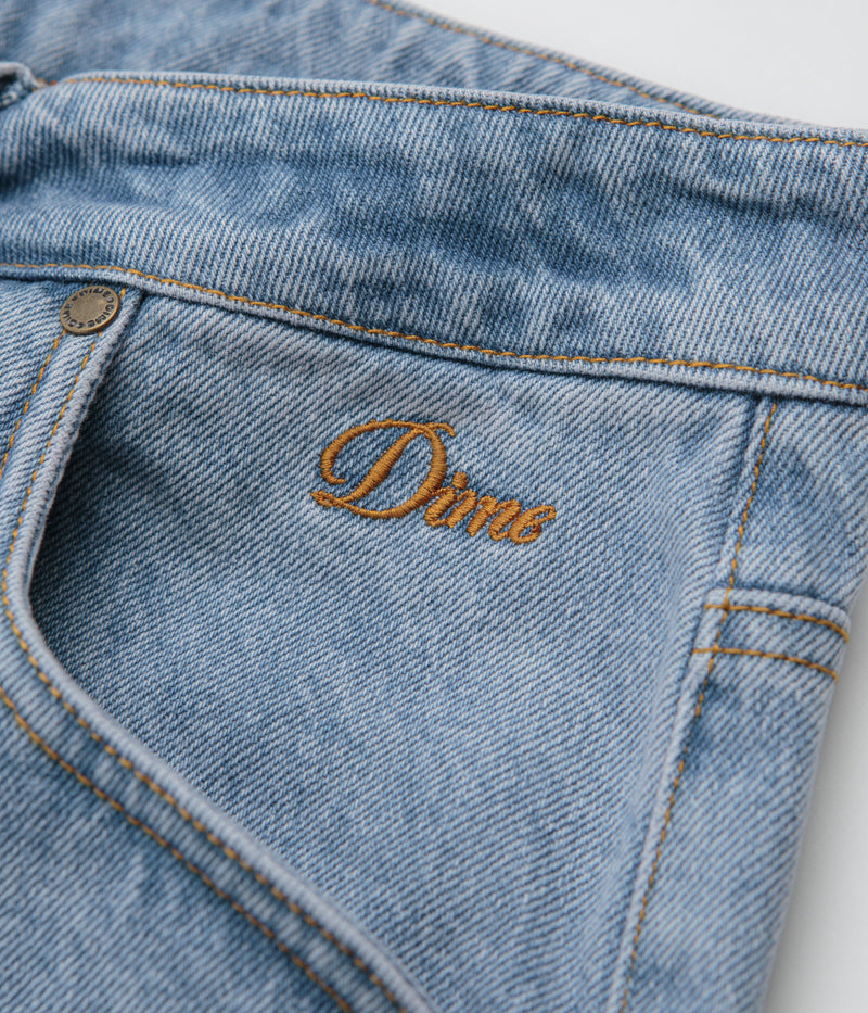 Dime Blue Washed Carpenter Denim Shorts - Stylish and Functional