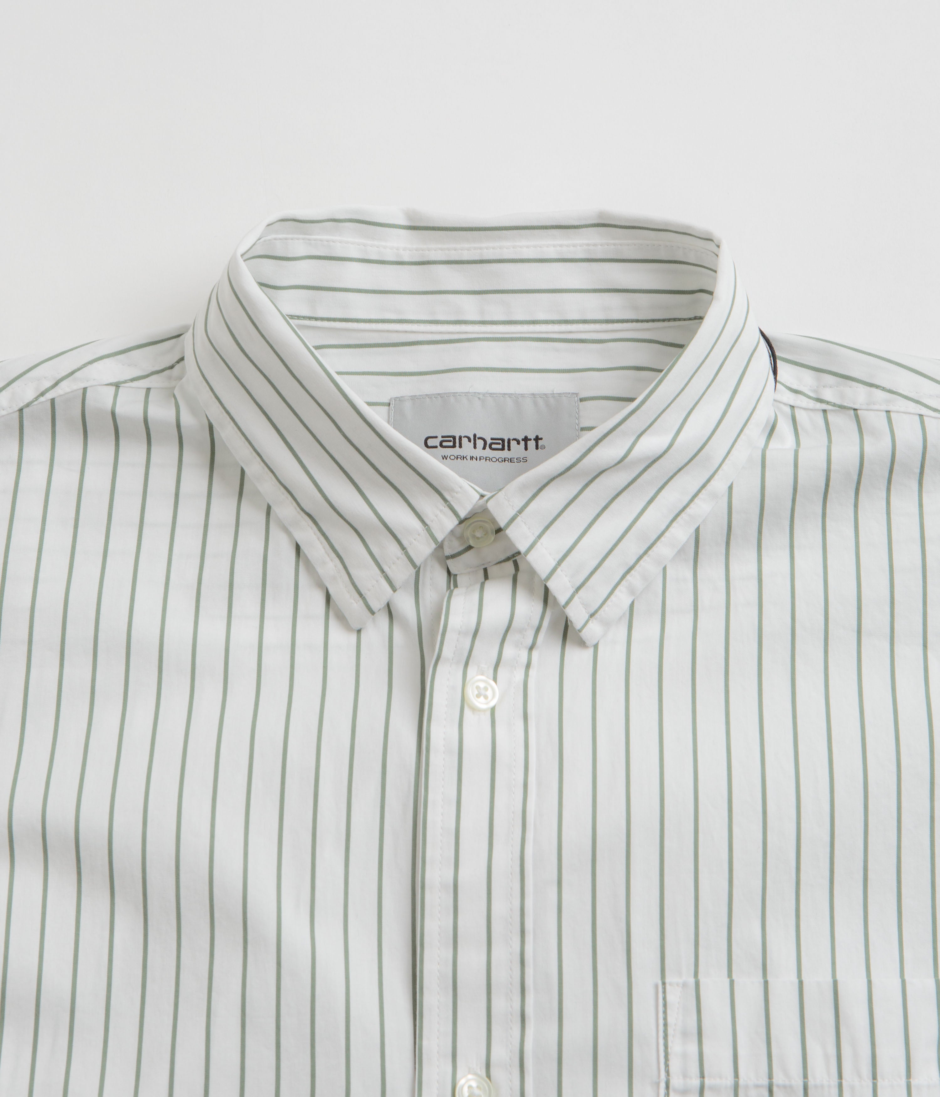 Carhartt Linus Stripe Poplin Shirt - Stunning Park/White Combo