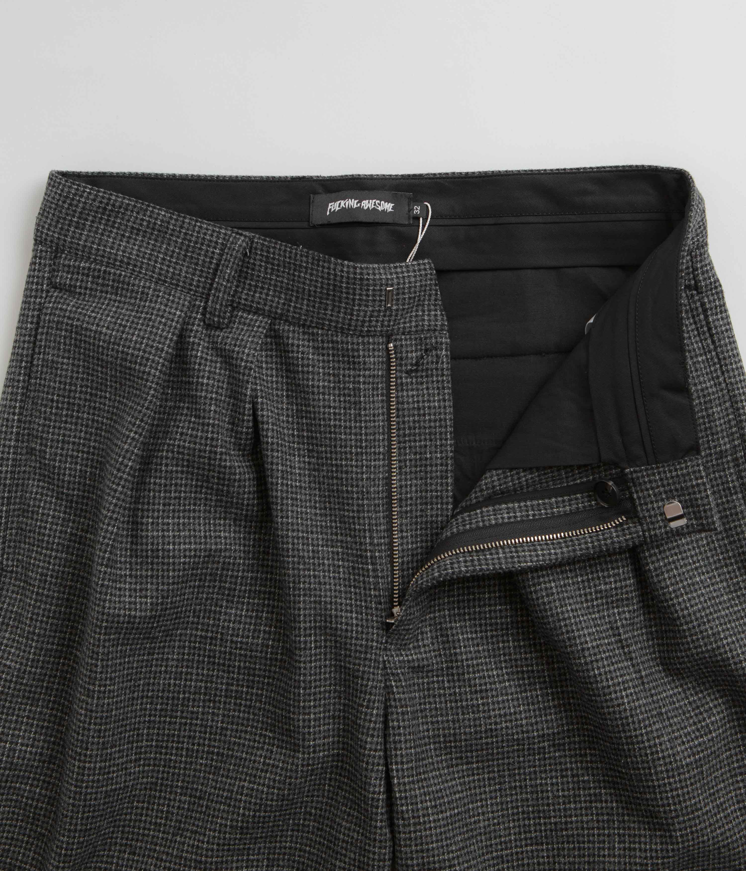 Fucking Awesome Shadow Baggy Pleated Wool Pants - A Skatewear Essential