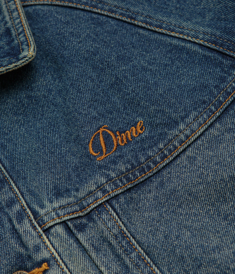 Dime Dipped Sandblasted Indigo Denim Jacket - A Stylish Workwear Gem