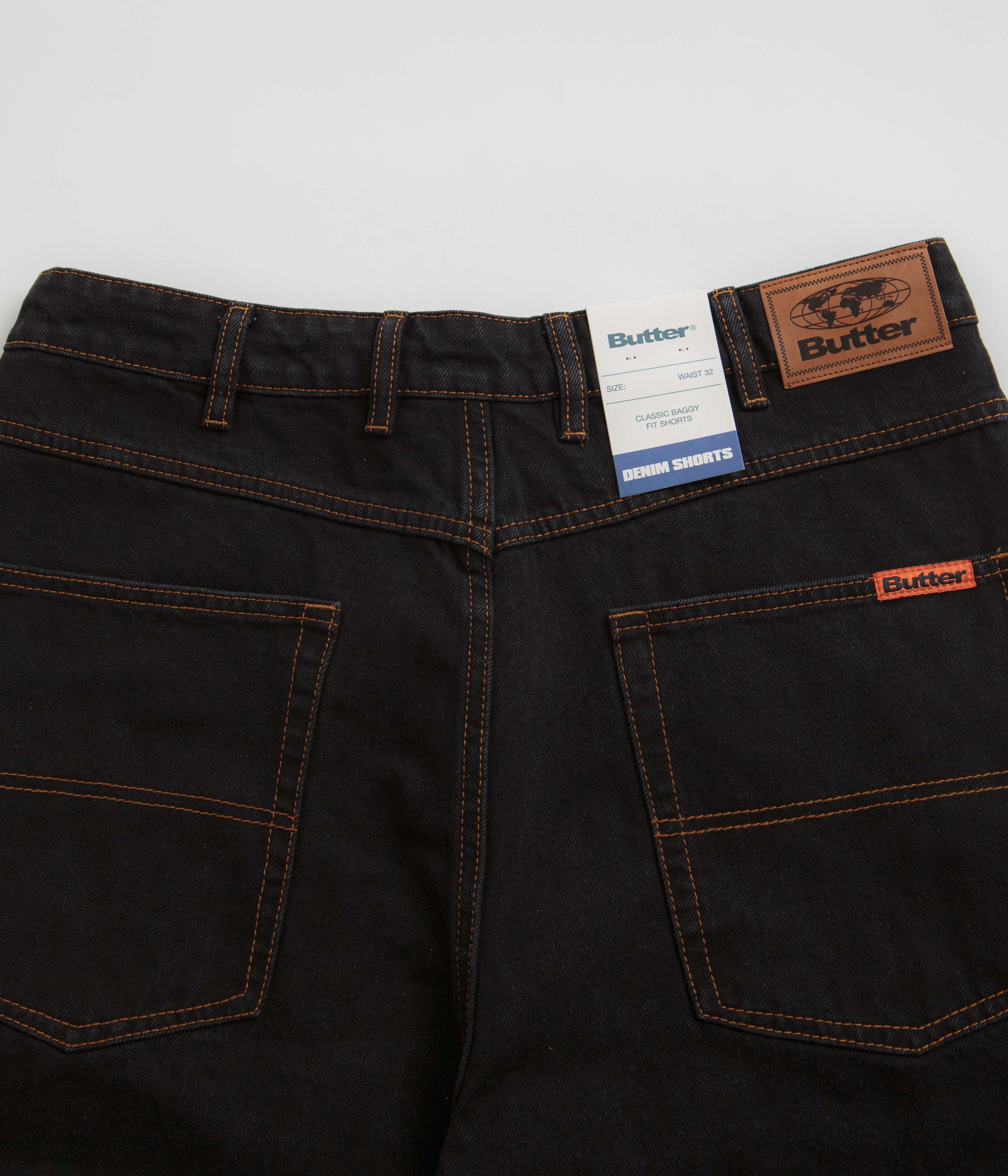 Butter Goods Stylish Washed Black Baggy Denim Shorts