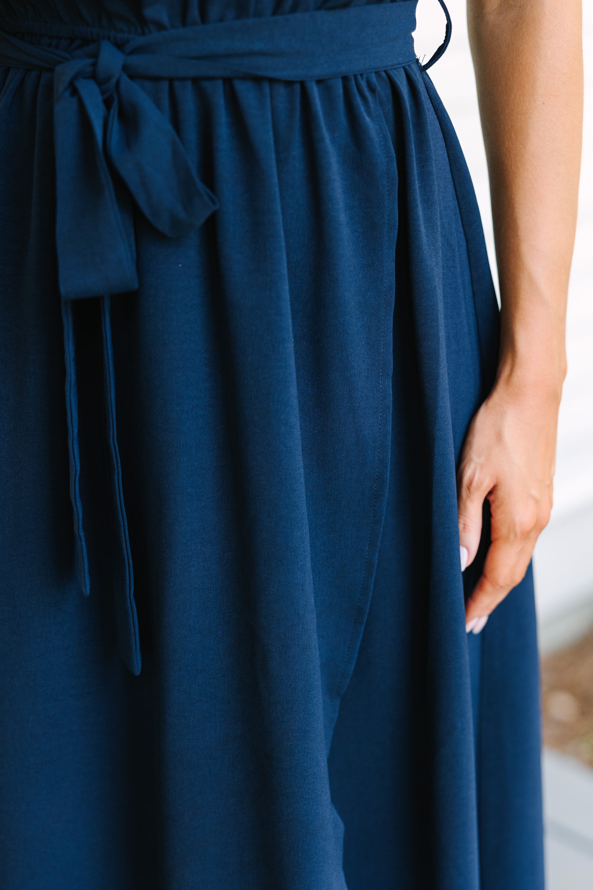Stunning Navy Blue Midi Dress - Feel Fabulous!